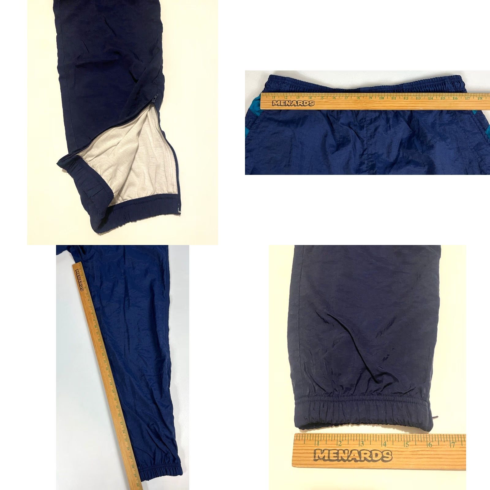 Nike Nike Men's Vintage Nylon Track Pants Lined Navy Blue 90s Sz L Athletic Pockets Size US 33 - 8 Thumbnail
