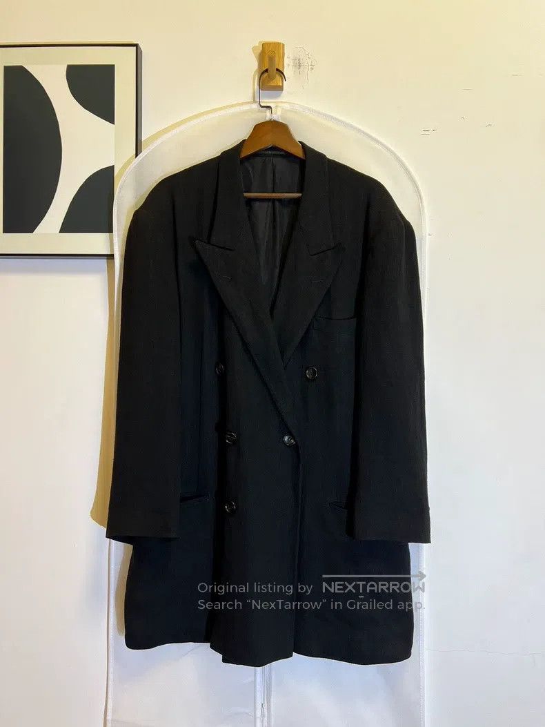 Yohji Yamamoto Yohji Yamamoto Double-breasted silk-blend silhouette jacke Size US S / EU 44-46 / 1 - 4 Thumbnail