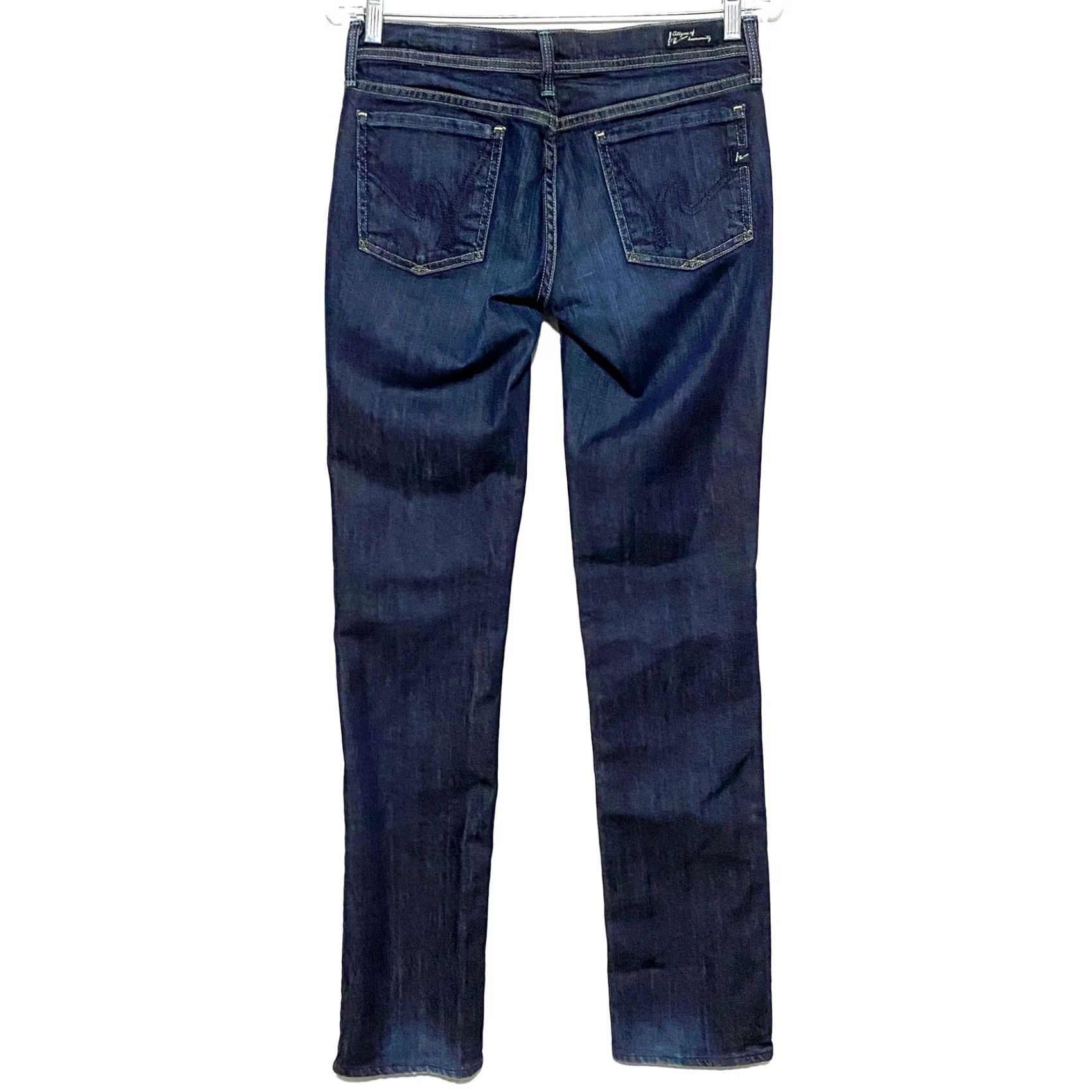 Citizens Of Humanity Citizens of Humanity Jeans Ava #142 Low Rise Straight Women 27 Dark Blue Denim 5-Pocket Stretch Casual Pipelines? Size 27" / US 4 / IT 40 - 3 Thumbnail