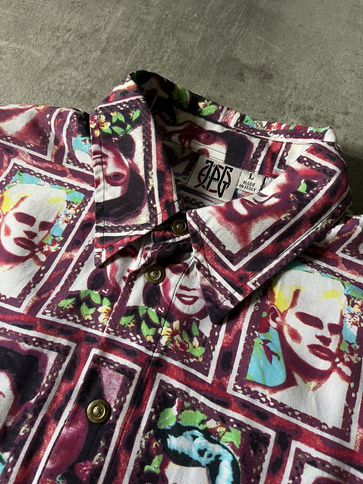 Jean Paul Gaultier Vintage Jean Paul Gaultier Portraits button up shirt rare Size US L / EU 52-54 / 3 - 2 Thumbnail