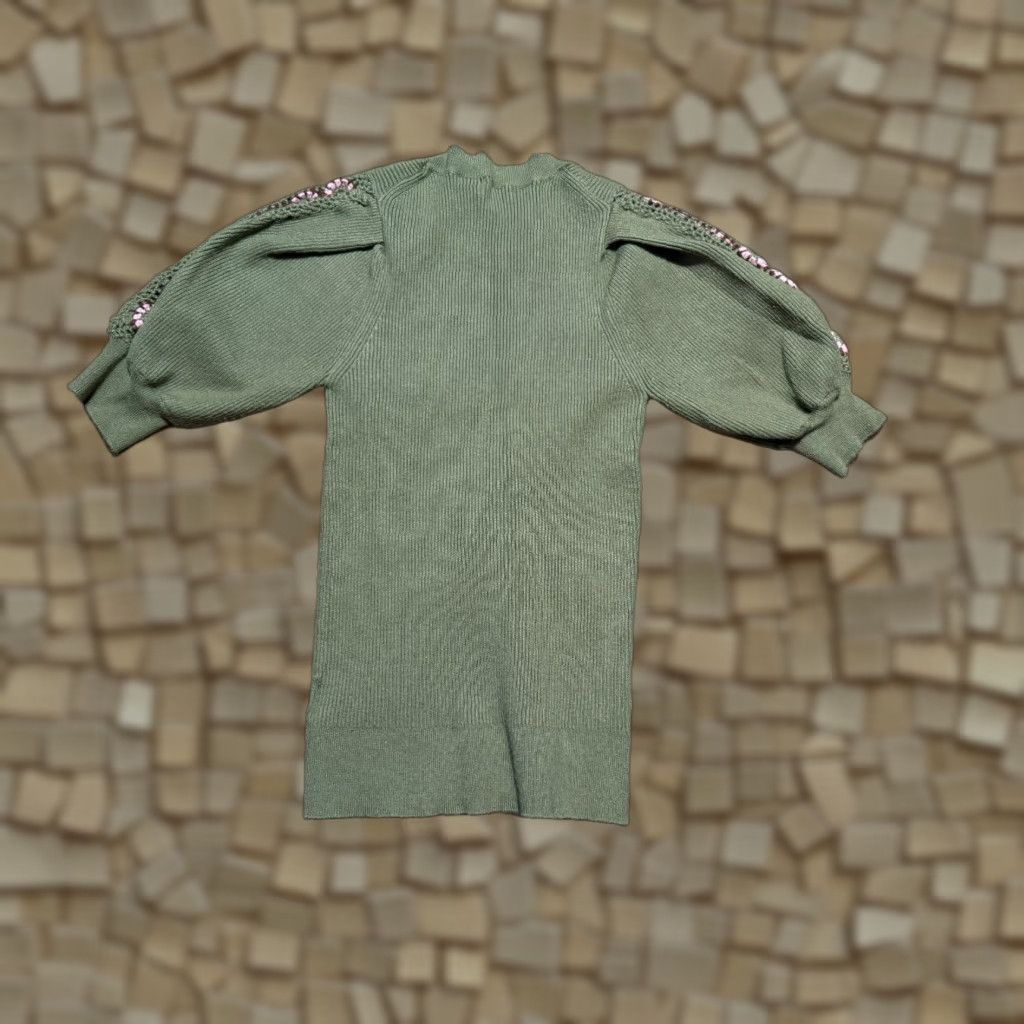 Vintage ROOLEE Shirt, Women's Medium, Green, Puffed Short Sleeve Shirt, T-Shirt, Regular, Casual, Womens Size M / US 6-8 / IT 42-44 - 1 Thumbnail