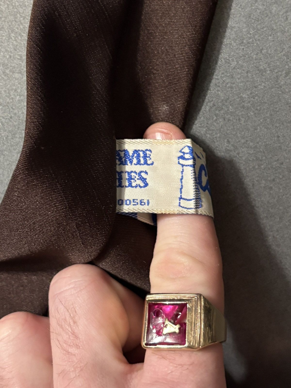 Vintage Vintage Polyester Neck Tie 1970s Necktie Dark Brown Plain Size ONE SIZE - 5 Thumbnail
