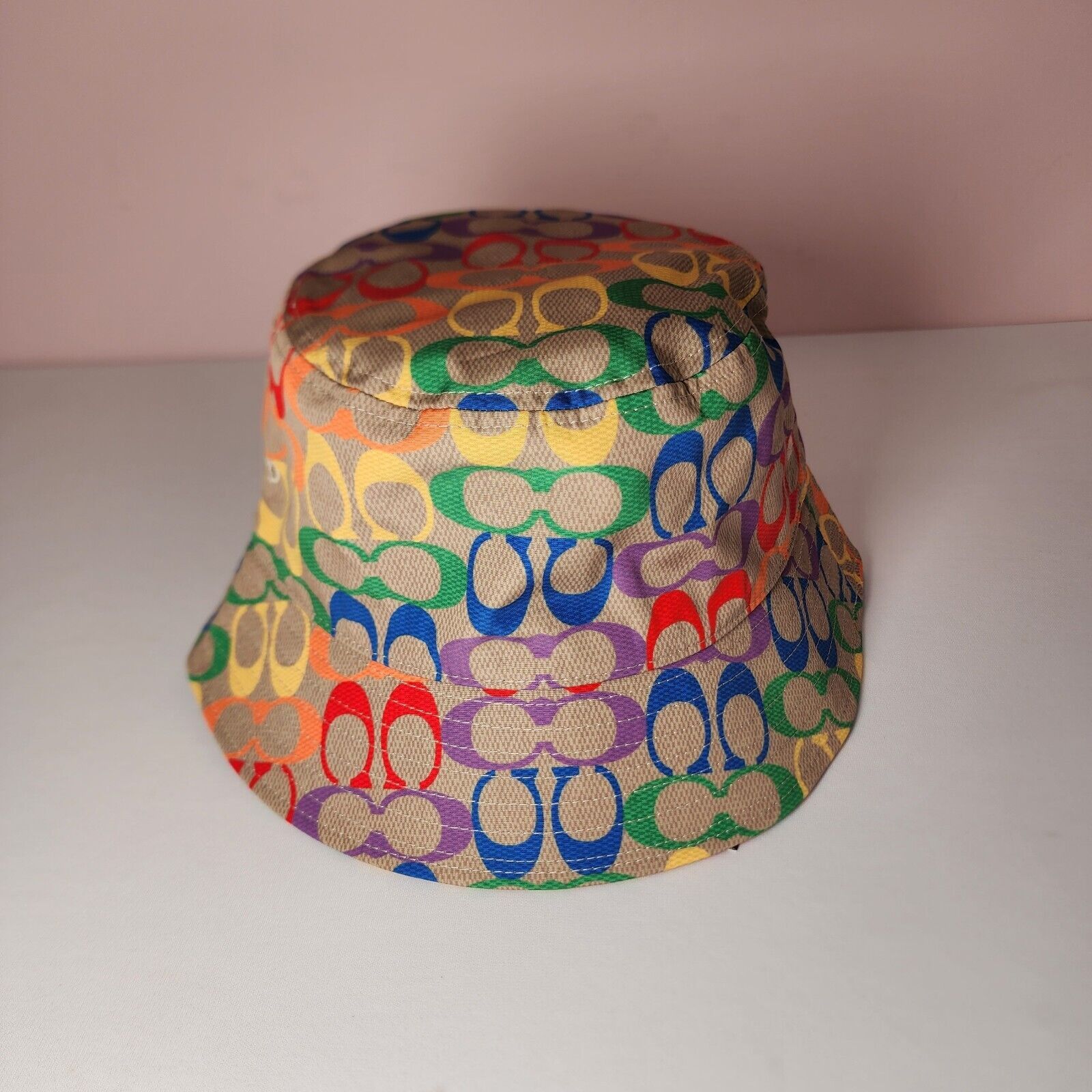 NWT Coach Rainbow Signature Bucket Hat C9919 One Size