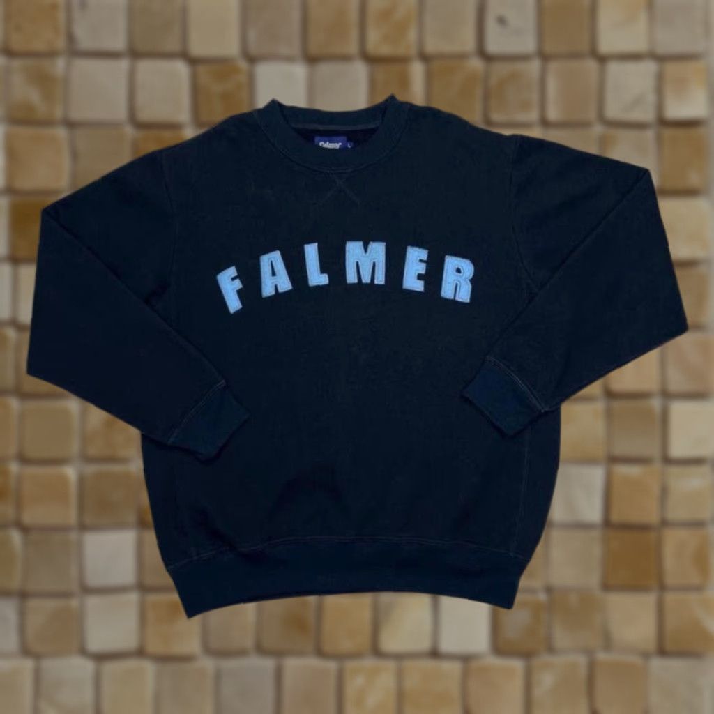 Vintage VINTAGE Falmer Embroidered Big Spellout Navy Blue Crewneck Sweatshirt Large XL Shirt Mens Costume 90s Size US L / EU 52-54 / 3 - 1 Thumbnail