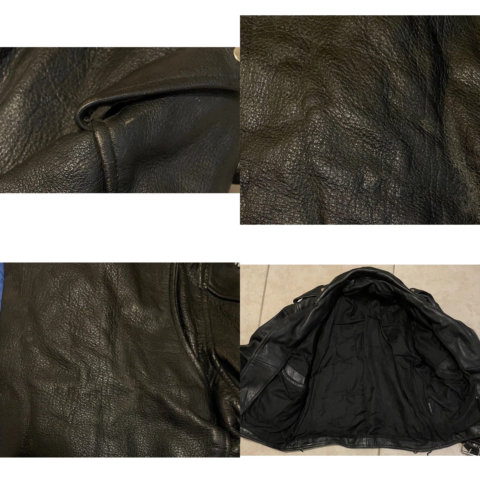 Vintage VINTAGE Cafe Racer Motorcycle Jacket Leather 40 Black Mens Jacket 70s 80s Grunge Rock biker Punk Size US XXS / EU 40 - 9 Thumbnail