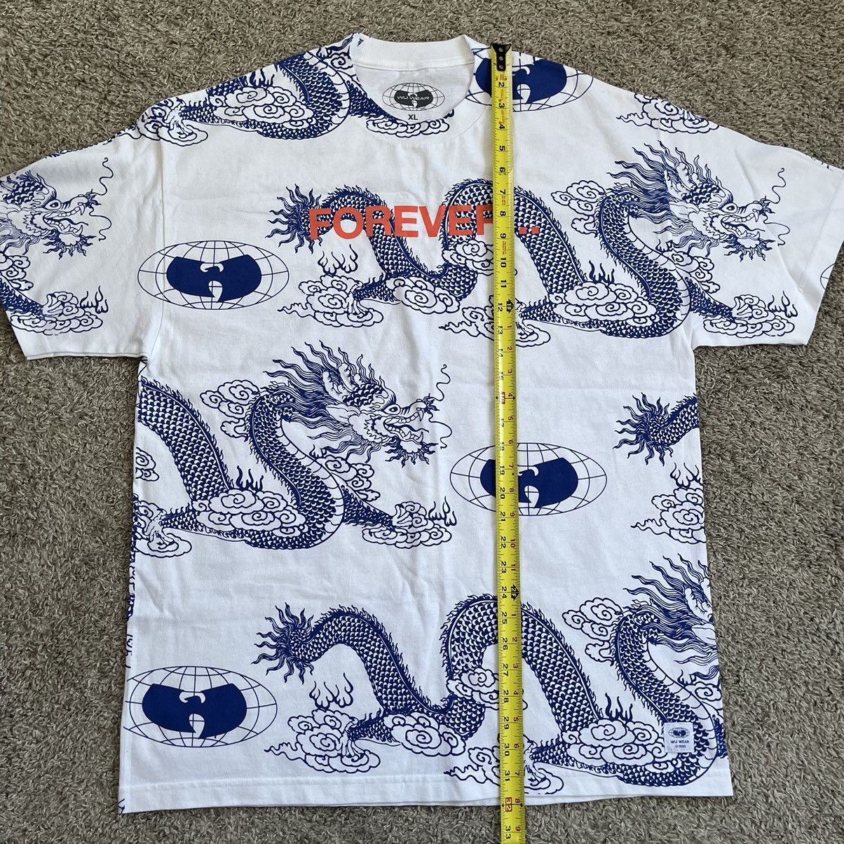 Wu-Tang Clan 🔴Wu-Wear Shirt Size XL Wu-Tang Dragons White Blue Rza Gza Size US XL / EU 56 / 4 - 13 Thumbnail
