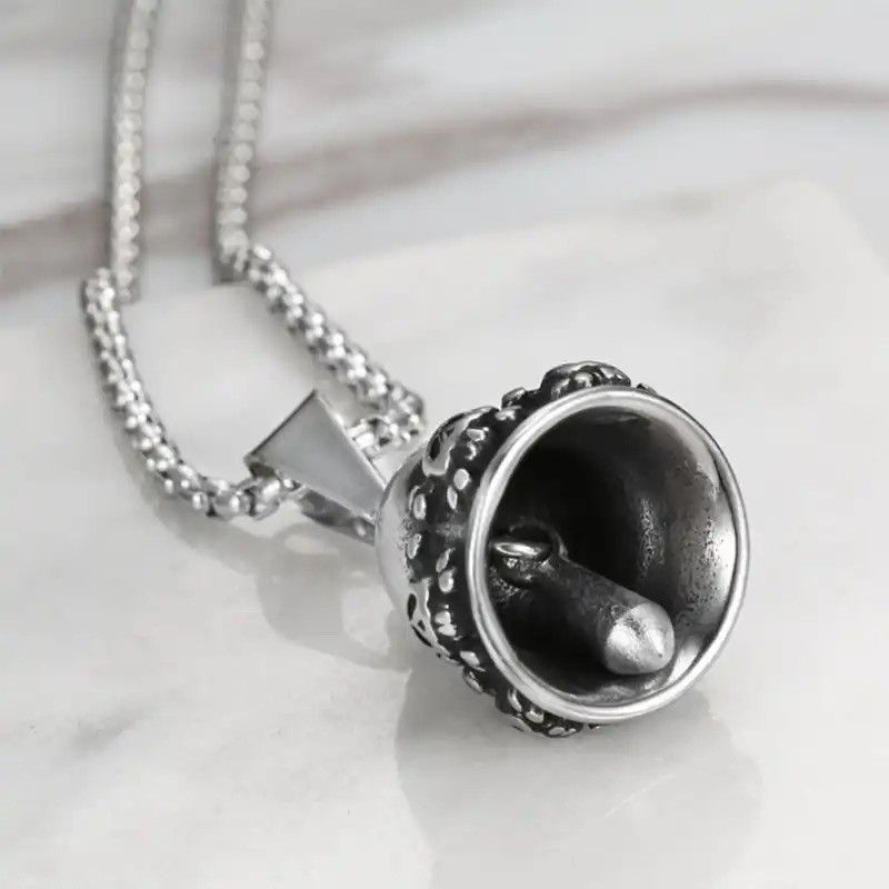 Vintage Retro Skull Bell Necklace Size ONE SIZE - 2 Thumbnail