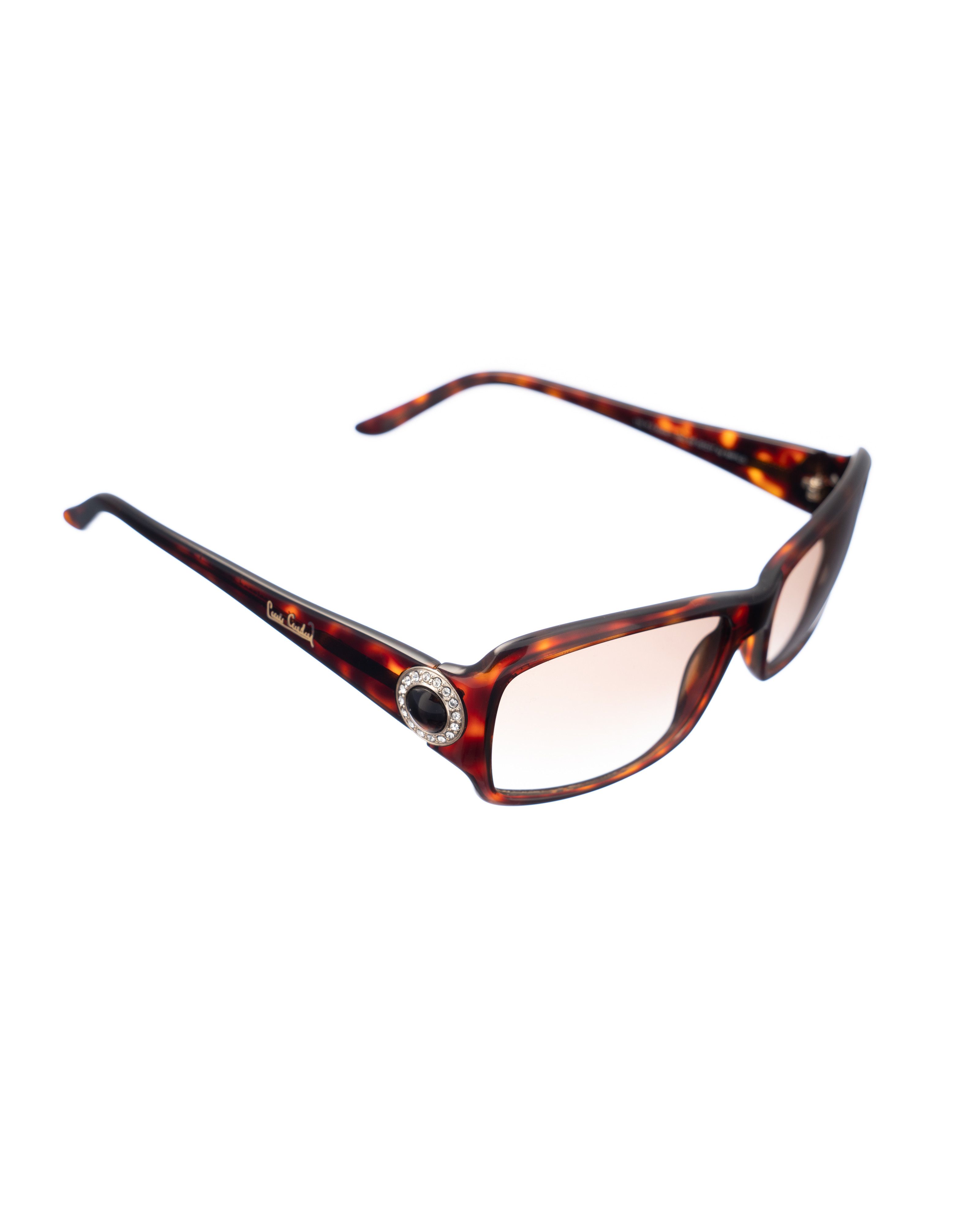 Pierre Cardin Pierre Cardin 00s Rectangle Havana With Gems Sunglasses Size ONE SIZE - 2 Thumbnail