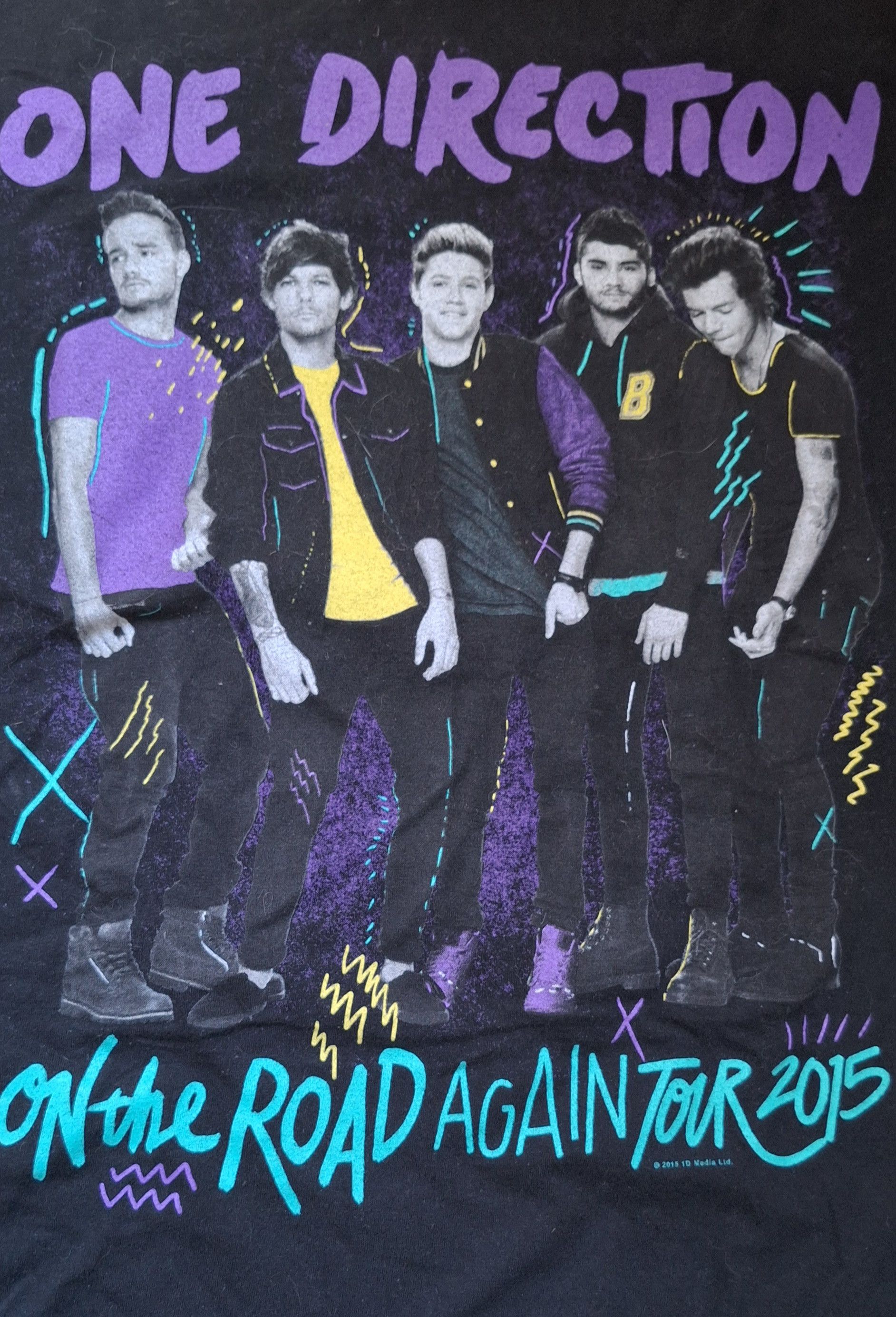 Gildan Original One Direction On The Road Again Tour 2015 T-Shirt Size S / US 4 / IT 40 - 3 Thumbnail
