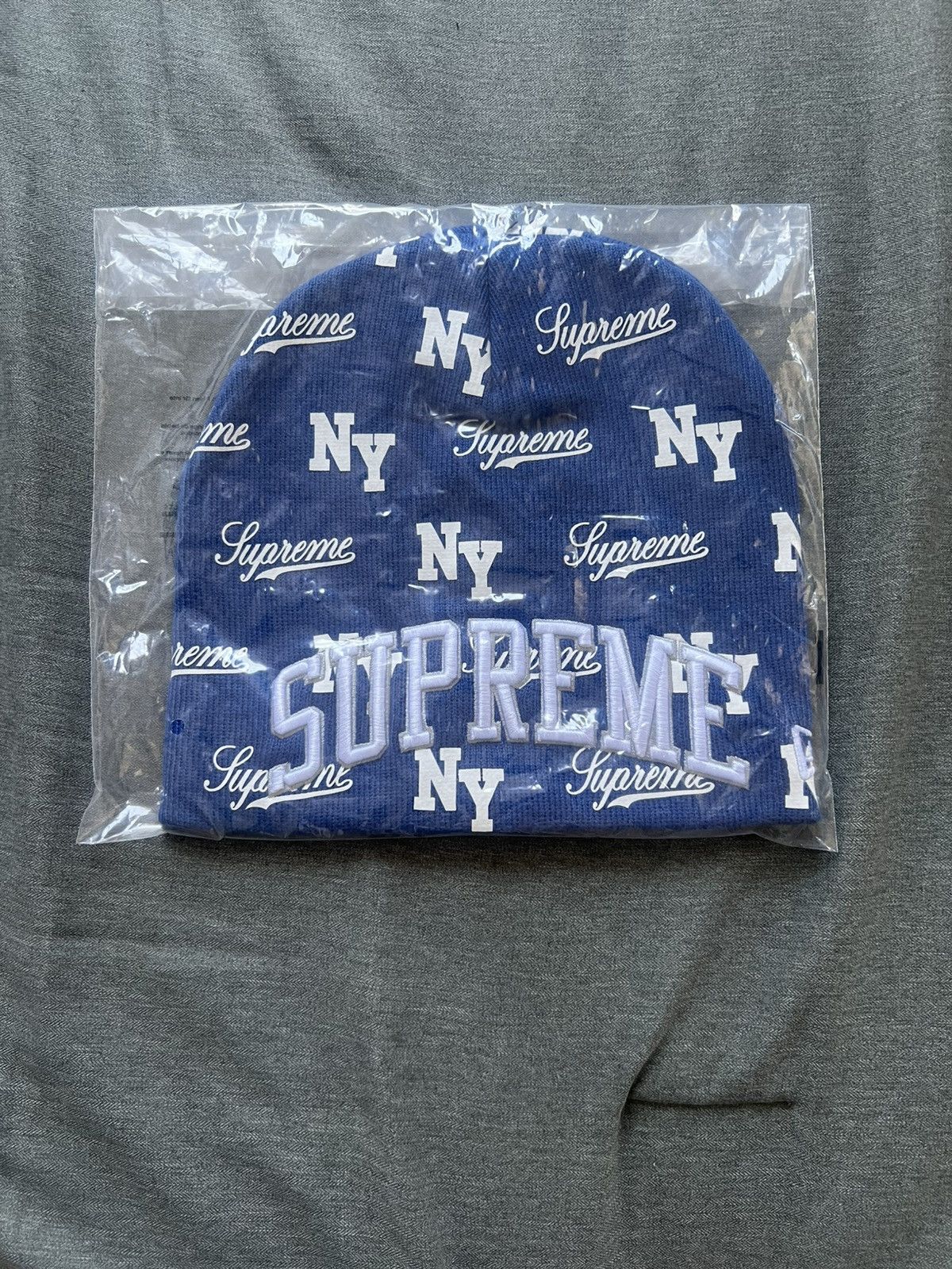 Supreme Supreme New Era Monogram Beanie Royal Size ONE SIZE - 1 Thumbnail