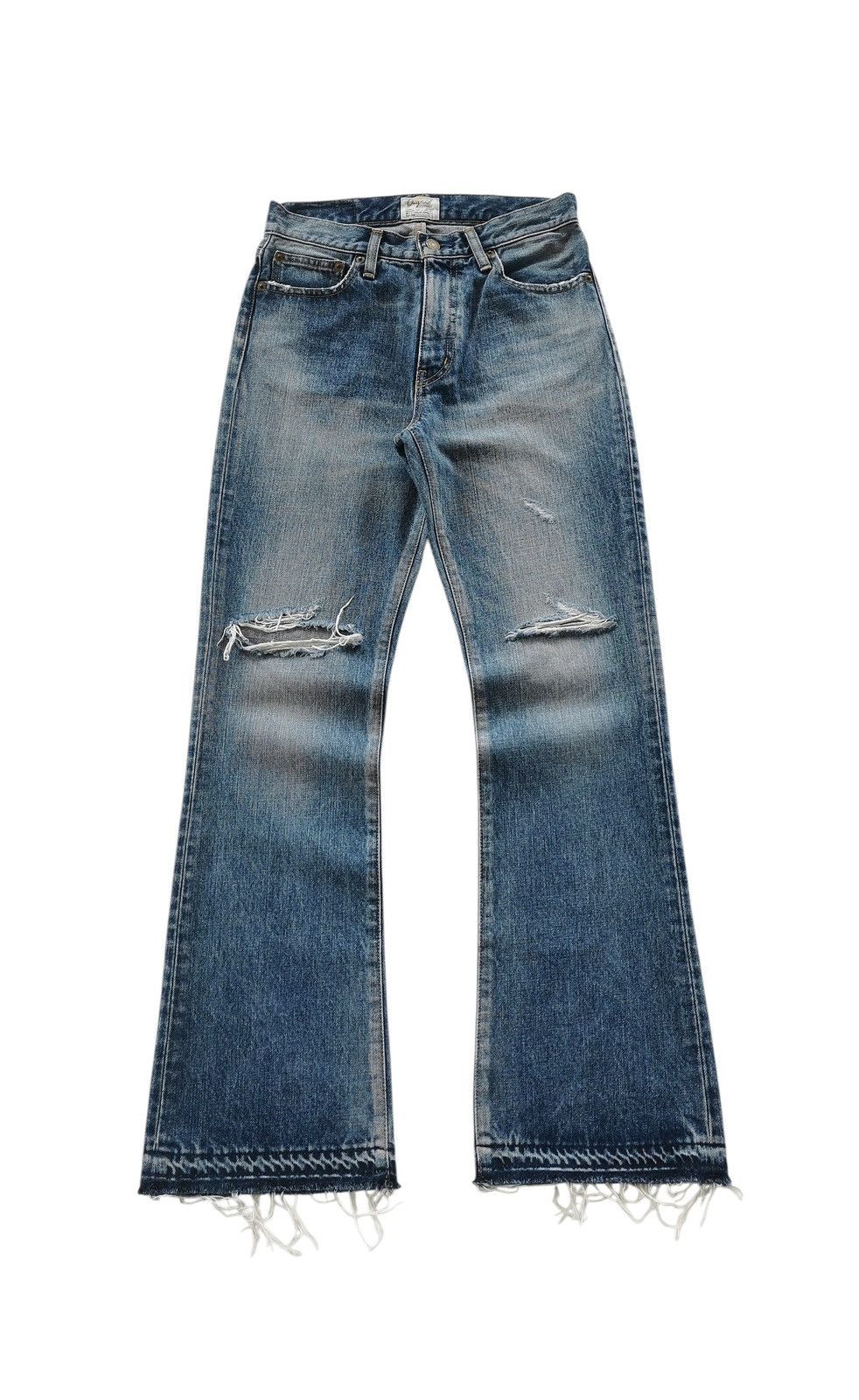 Takahiromiyashita The Soloist. Ungrid Flare Distressed Jeans Size US 27 - 3 Thumbnail