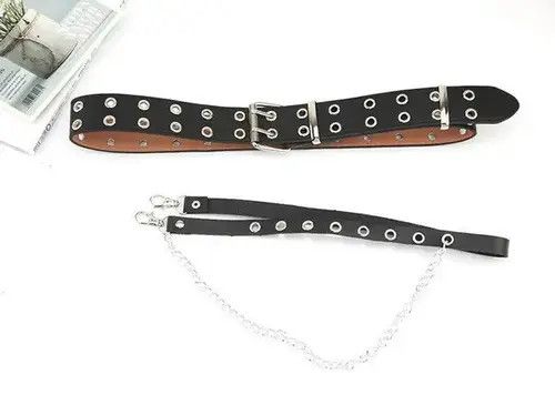 Other Unisex Punk Style Buttonhole Belt Size ONE SIZE - 3 Thumbnail
