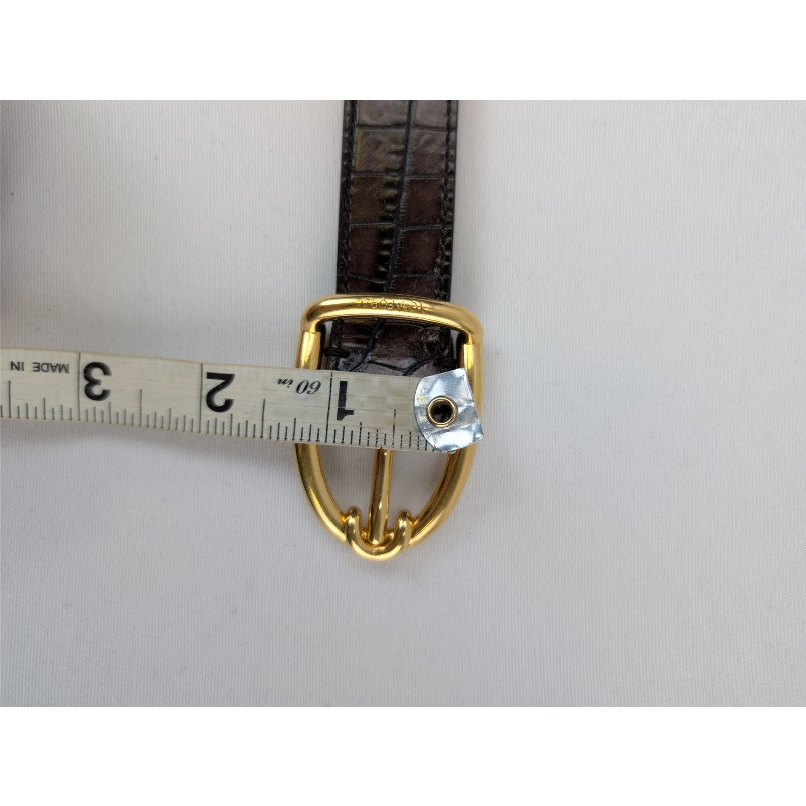 Tom Ford o1rshd1 Size: 110 / pin-buckle croc-embossed calfskin belt Size 44 - 11 Thumbnail