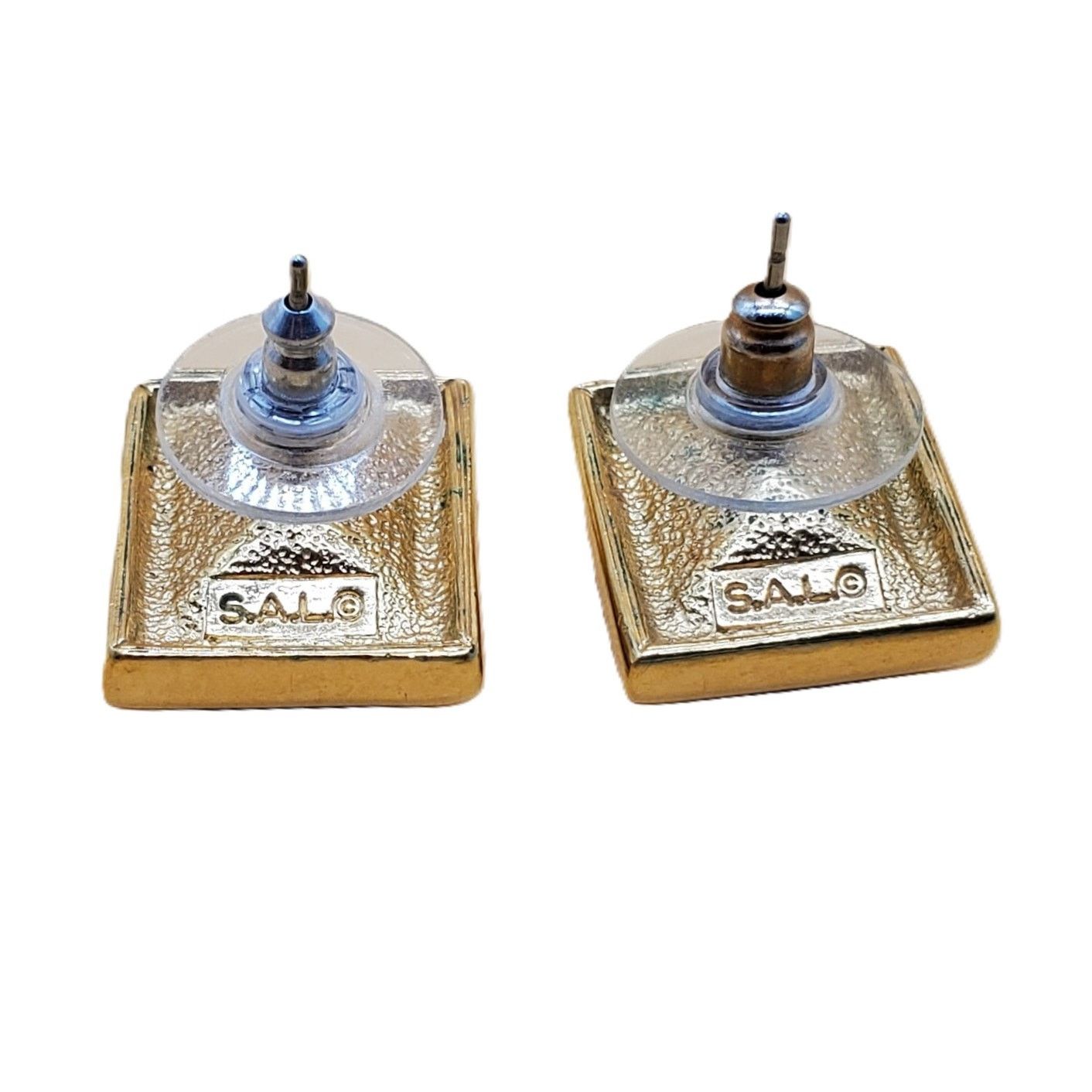 Swarovski SAL Swarovski Red Crystal Gold Plated Rectangle Earrings Size ONE SIZE - 5 Thumbnail