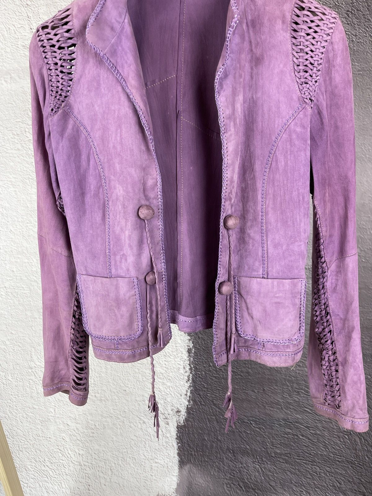 Gimo's Gimo’s leather suede purple jacket size 44 M Size M / US 6-8 / IT 42-44 - 4 Thumbnail