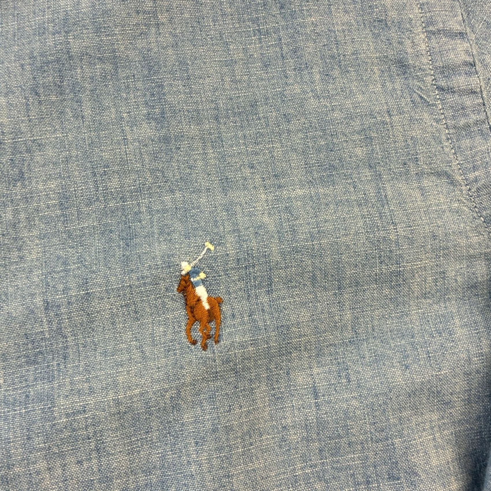Polo Ralph Lauren Polo Ralph Lauren Shirt Mens 2XL Blue Chambray Button Up Cotton Shirt Long Sleeve Button-Down Collared Casual Classic Size US XXL / EU 58 / 5 - 4 Thumbnail