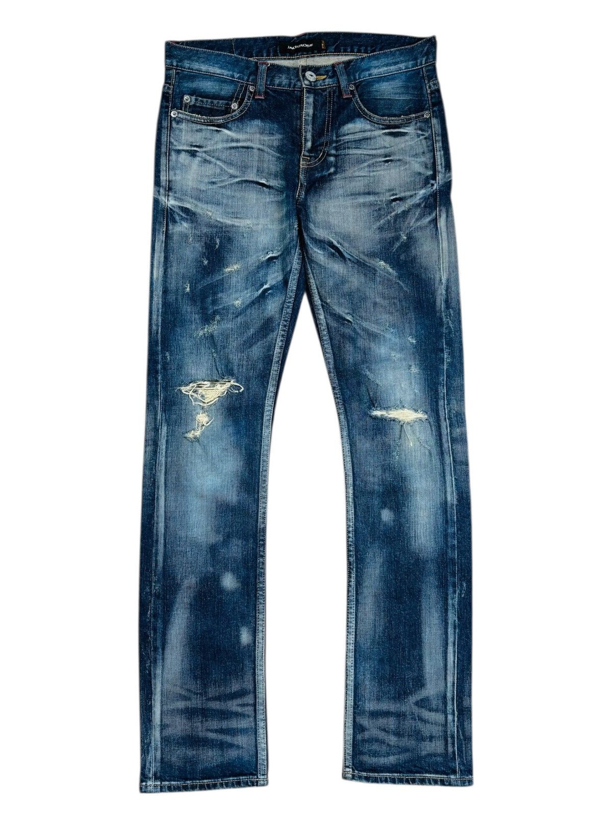 JACKROSE 2000s Jackrose - Vkei Style Washed Denim Pants Size US 29 - 1 Thumbnail