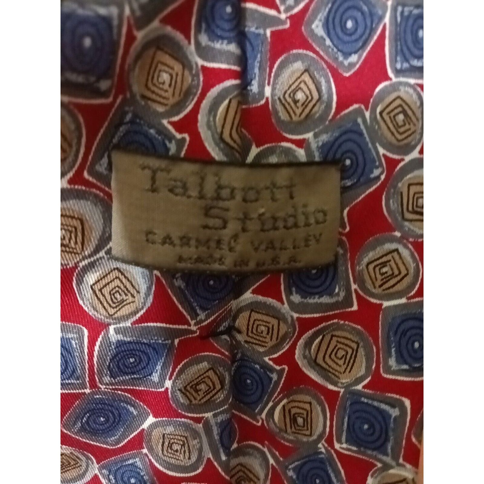 Other Talbott Studio Tie Mens Red Blue Brown Made In USA #61 Size ONE SIZE - 5 Thumbnail