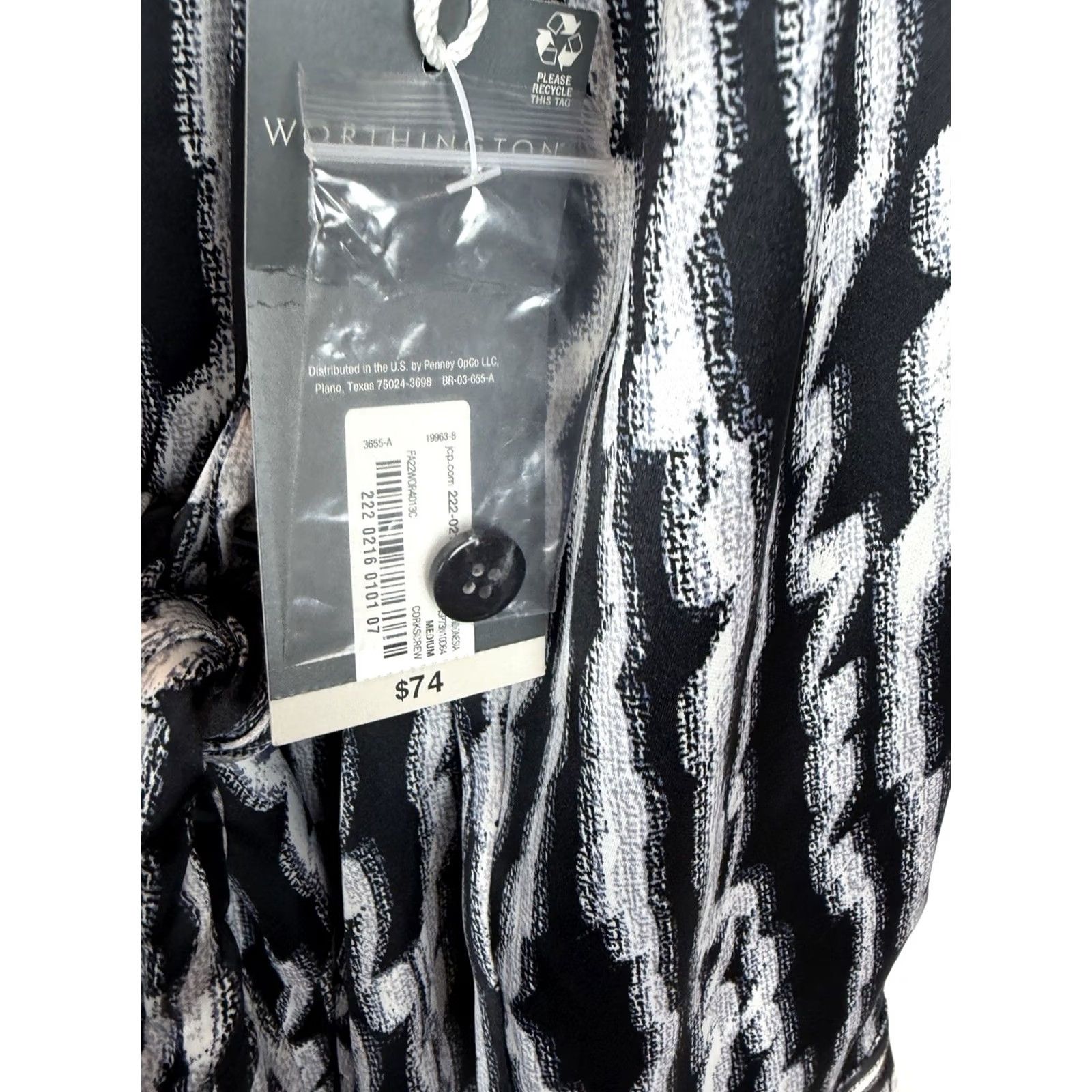 Worthington Worthington Midi Wrap Dress Womens Medium Brown Print Ruched Career Office New Size M / US 6-8 / IT 42-44 - 5 Thumbnail