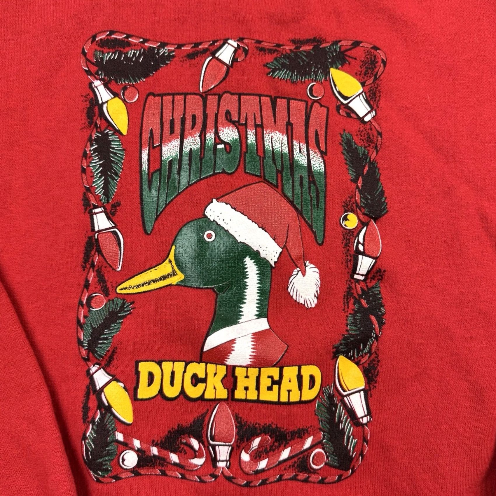 Vintage VINTAGE Duck Head Christmas Sweatshirt Adult Large Red 80s Holiday Crewneck Mens Size US L / EU 52-54 / 3 - 2 Thumbnail
