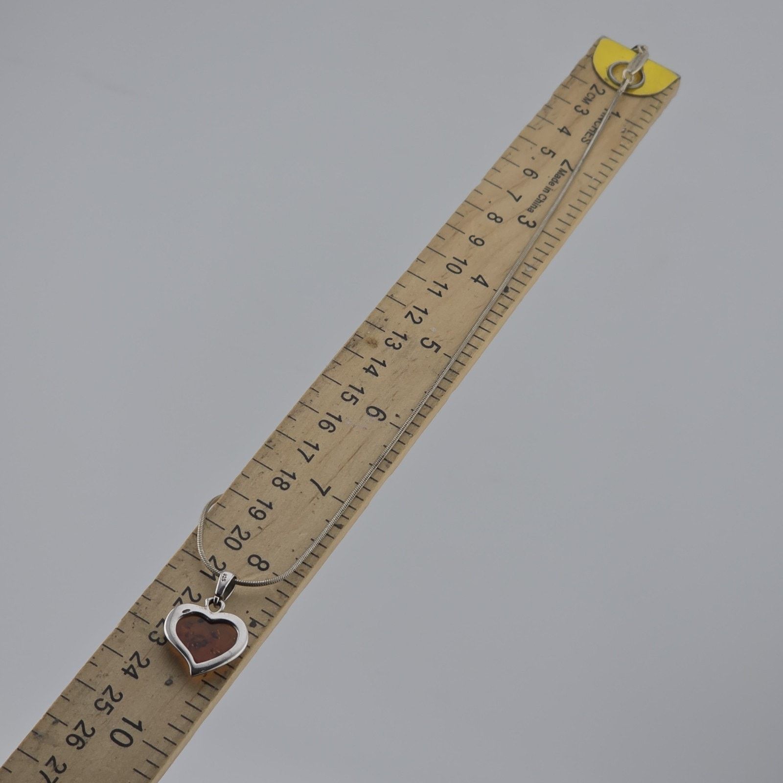 Other Paolo Romeo Sterling Silver Amber Heart Pendant Snake Chain Size ONE SIZE - 9 Thumbnail