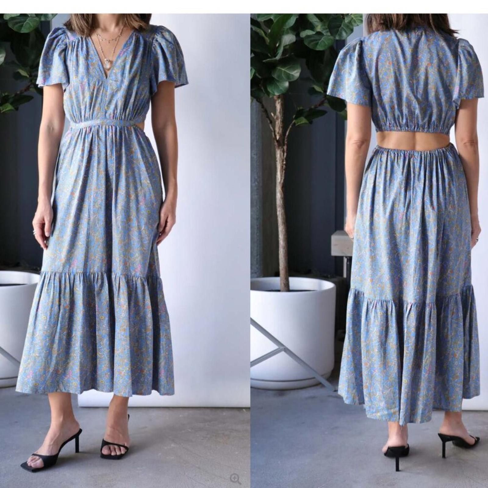Xirena XíRENA Gabrielle Cutout Dress In Bleu Flora Size XS NWT Size XS / US 0-2 / IT 36-38 - 1 Thumbnail