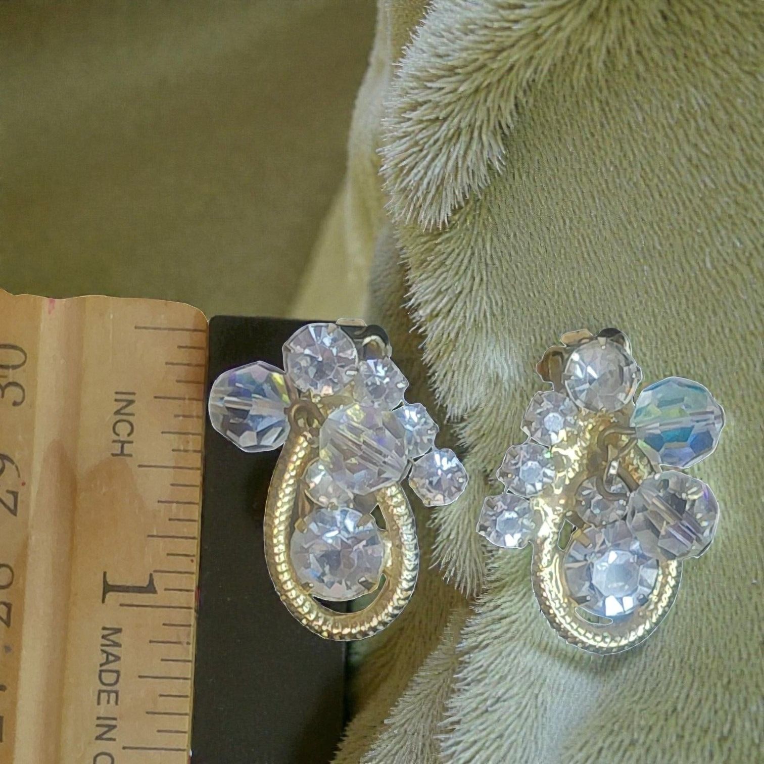 Other Vintage Aurora Borealis Crystal Cluster Jewelry MCM Clip On Size ONE SIZE - 8 Thumbnail