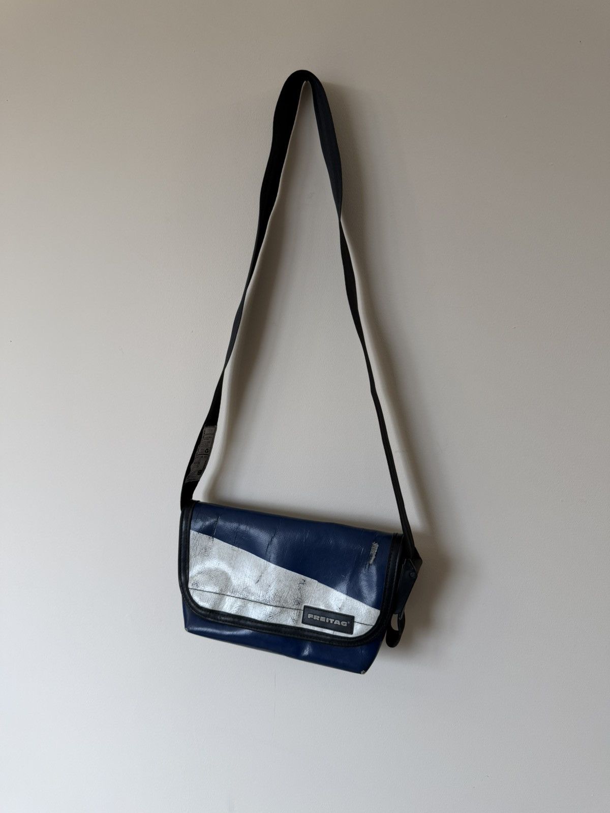 Freitag Freitag Recycled Crossbody Messenger Blue/White Bag Size ONE SIZE - 2 Thumbnail