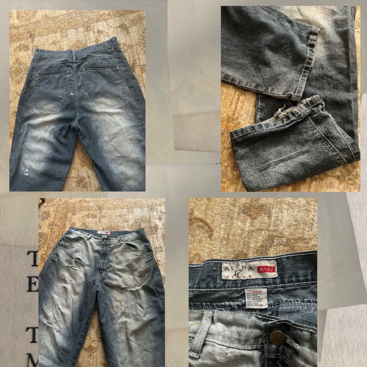Alpha Industries × Vintage vintage acid wash baggy skater jeans with distressing Size US 36 / EU 52 - 2 Thumbnail