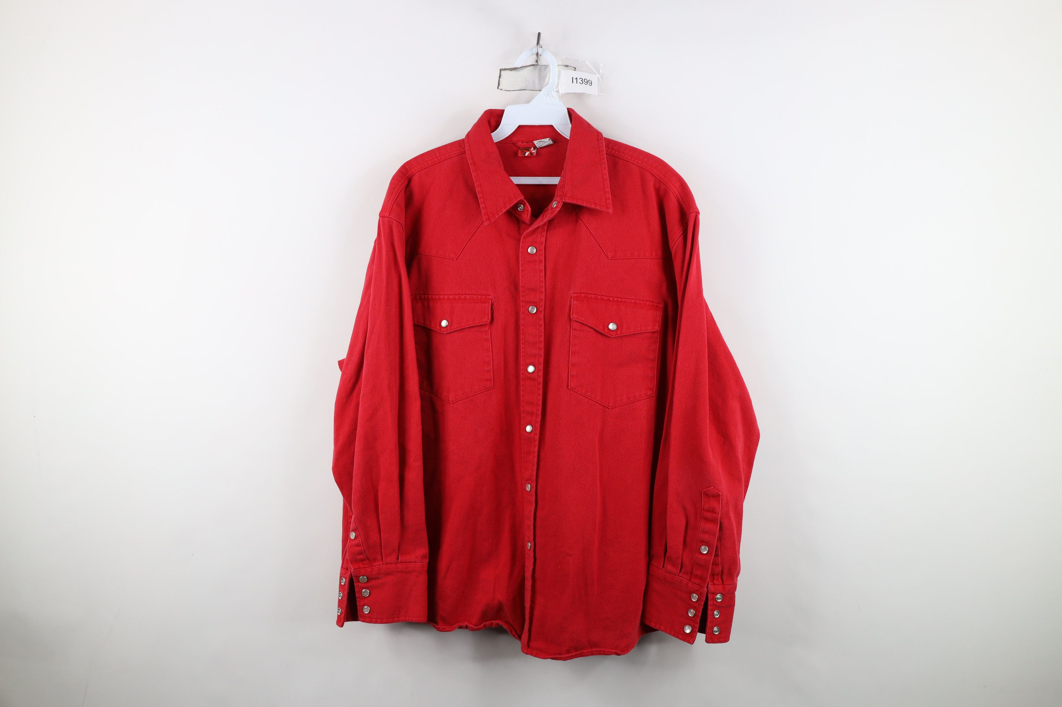 Marlboro Vintage 90s Marlboro Heavy Western Cowboy Button Shirt Red Size US L / EU 52-54 / 3 - 1 Thumbnail
