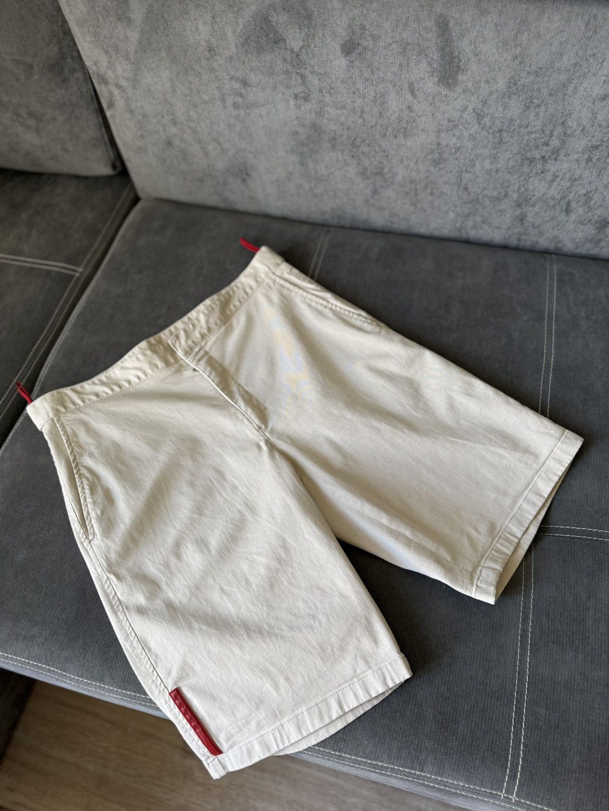 Prada vintage red tab shorts Italy
