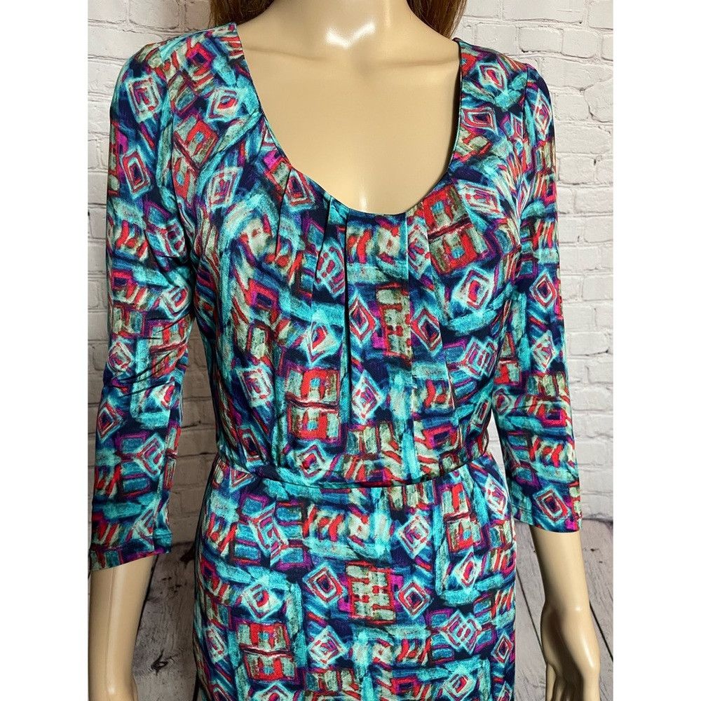 Marc Jacobs Marc New York Andrew Mark 3/4 Sleeve Pleated Bodycon Dress Size M / US 6-8 / IT 42-44 - 2 Thumbnail