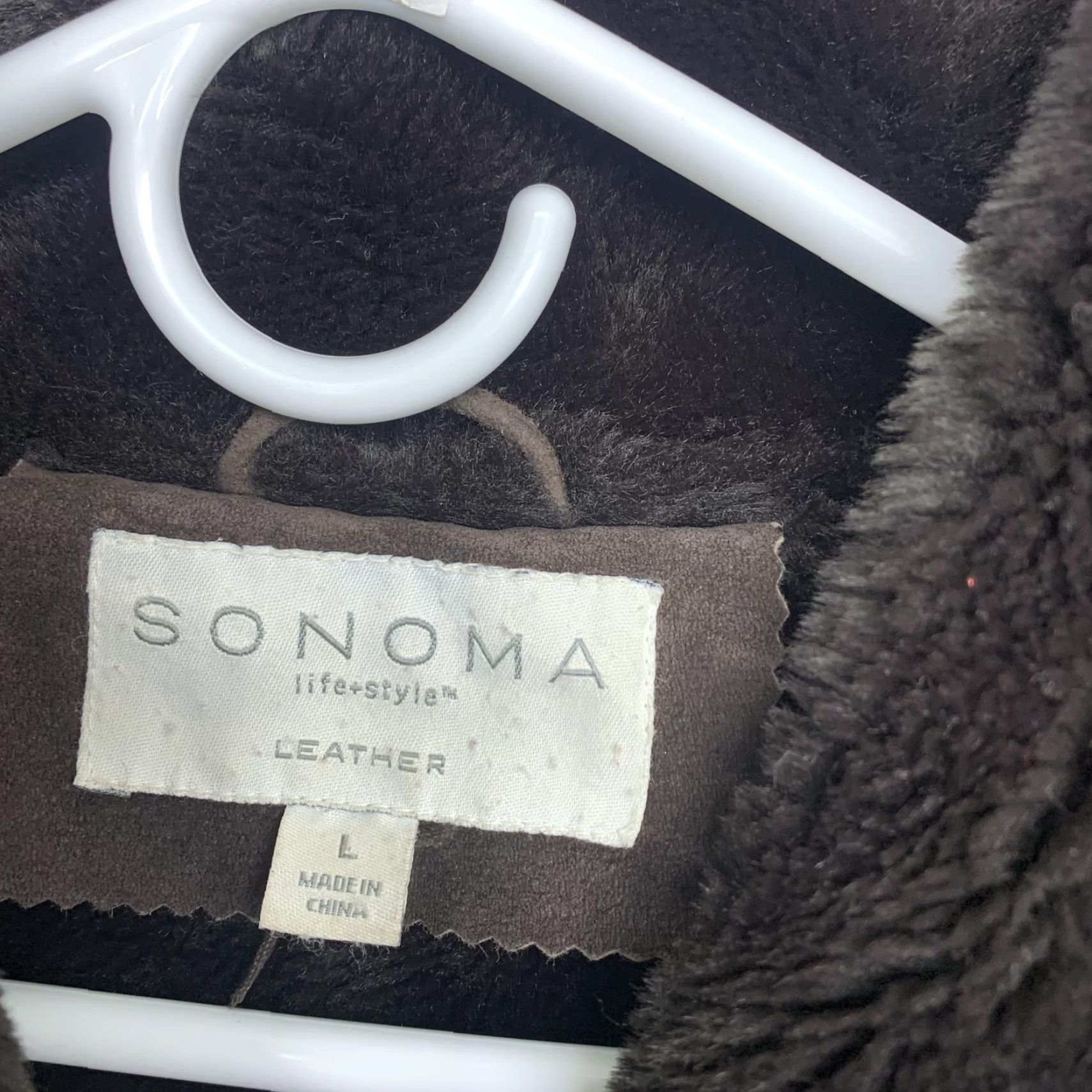 Vintage Sonoma Leather Jacket Womens Large Brown Hooded Faux Fur Lined Shearling Winter Size L / US 10 / IT 46 - 4 Thumbnail