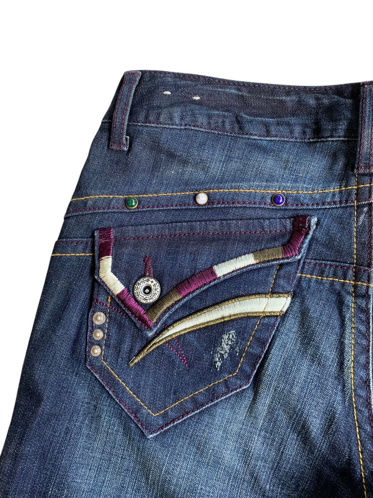 If Six Was Nine × KMRii × Le Grande Bleu (L.G.B.) FLARE💥 ORIRIN JAPANESE PUNK STYLE RUSTY STREACH DENIM 🎌☠️ Size US 32 / EU 48 - 11 Thumbnail