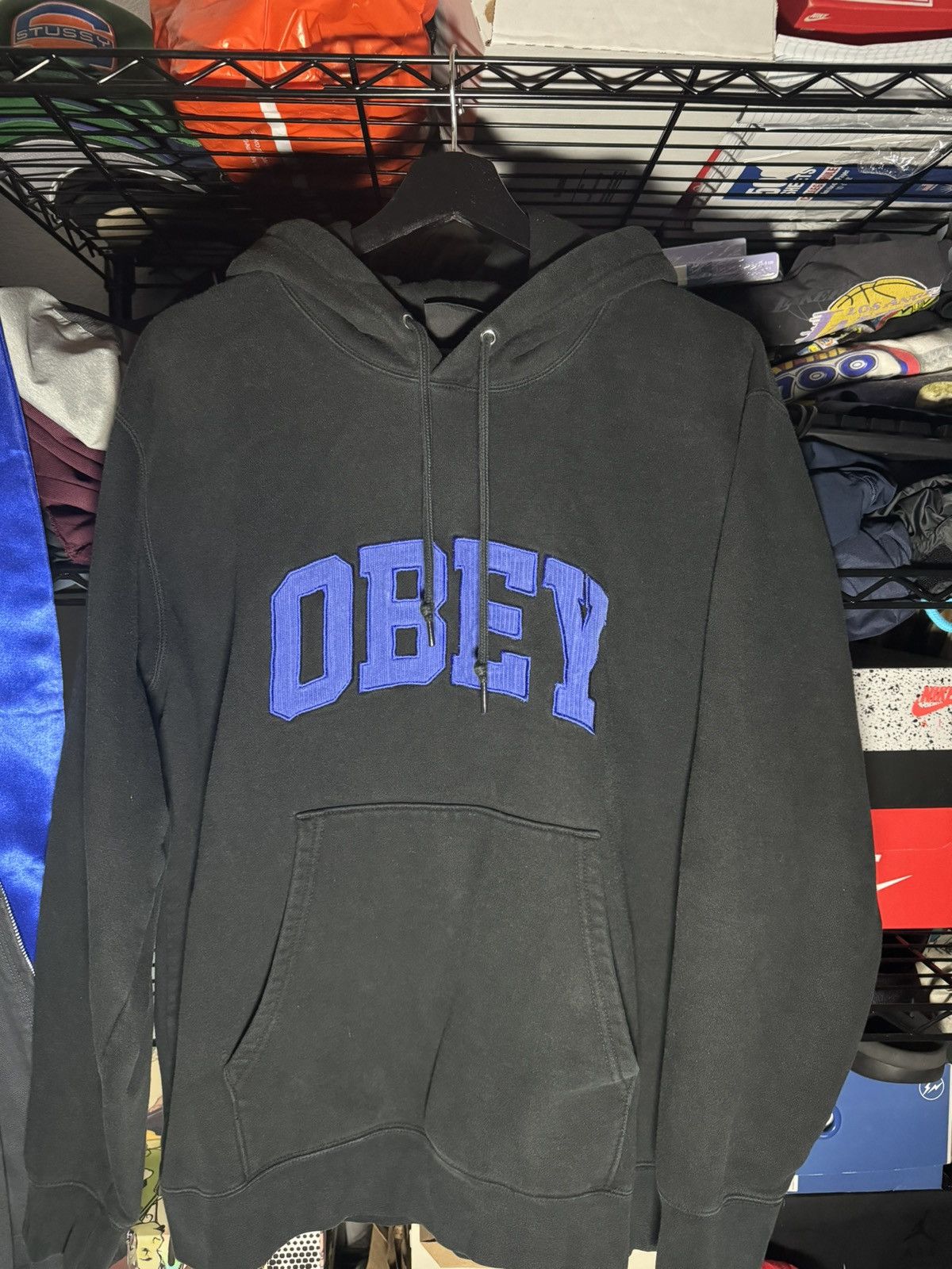 Obey Obey Men's Black and Blue lettering Hoodie Size US M / EU 48-50 / 2 - 1 Thumbnail