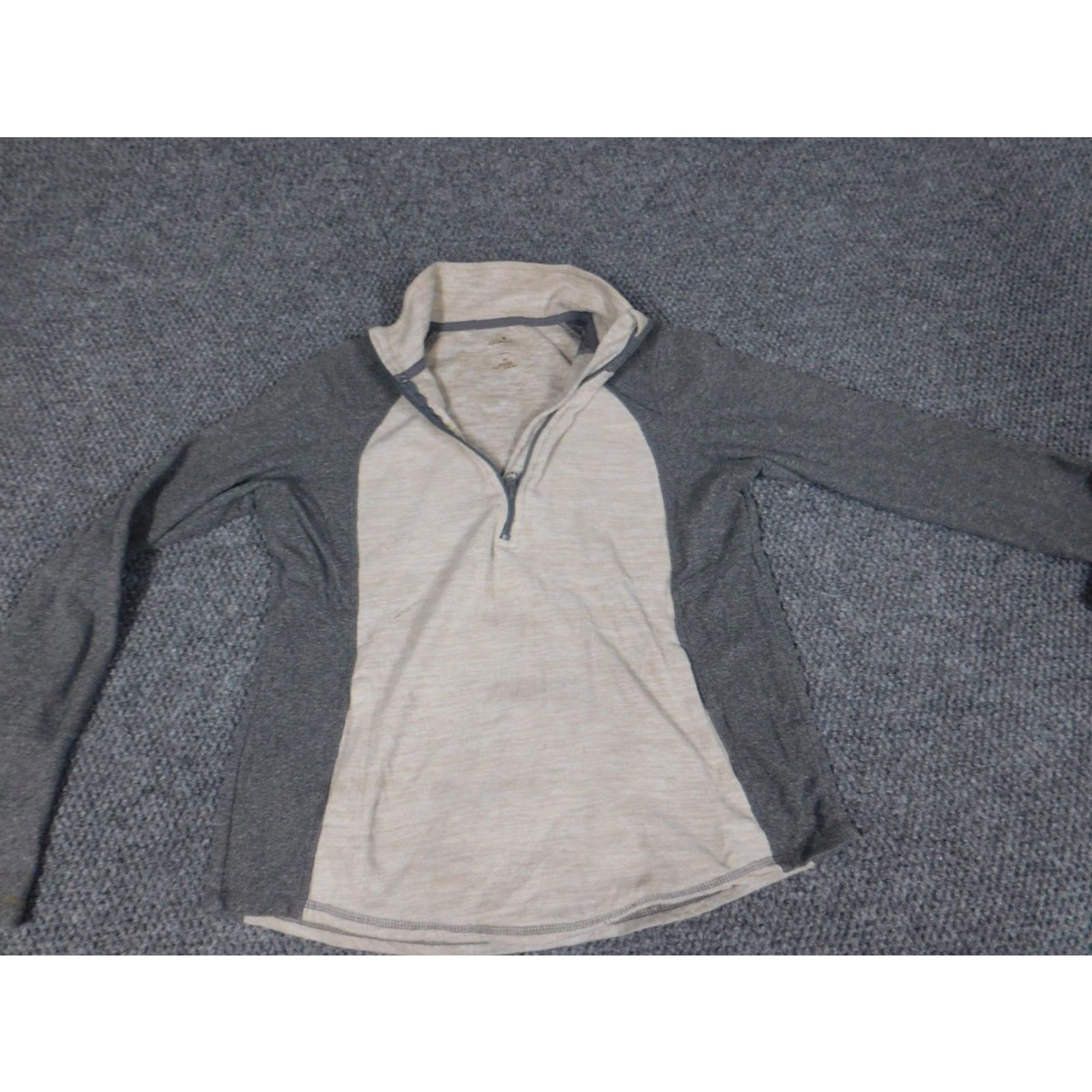Vintage St.Johns Bay Womens Sweater PS Petites Gray Pullover Mock Neck Knit Cotton Tight-Knit Long Sleeve Fully Breathable Stretch Size S / US 4 / IT 40 - 2 Thumbnail