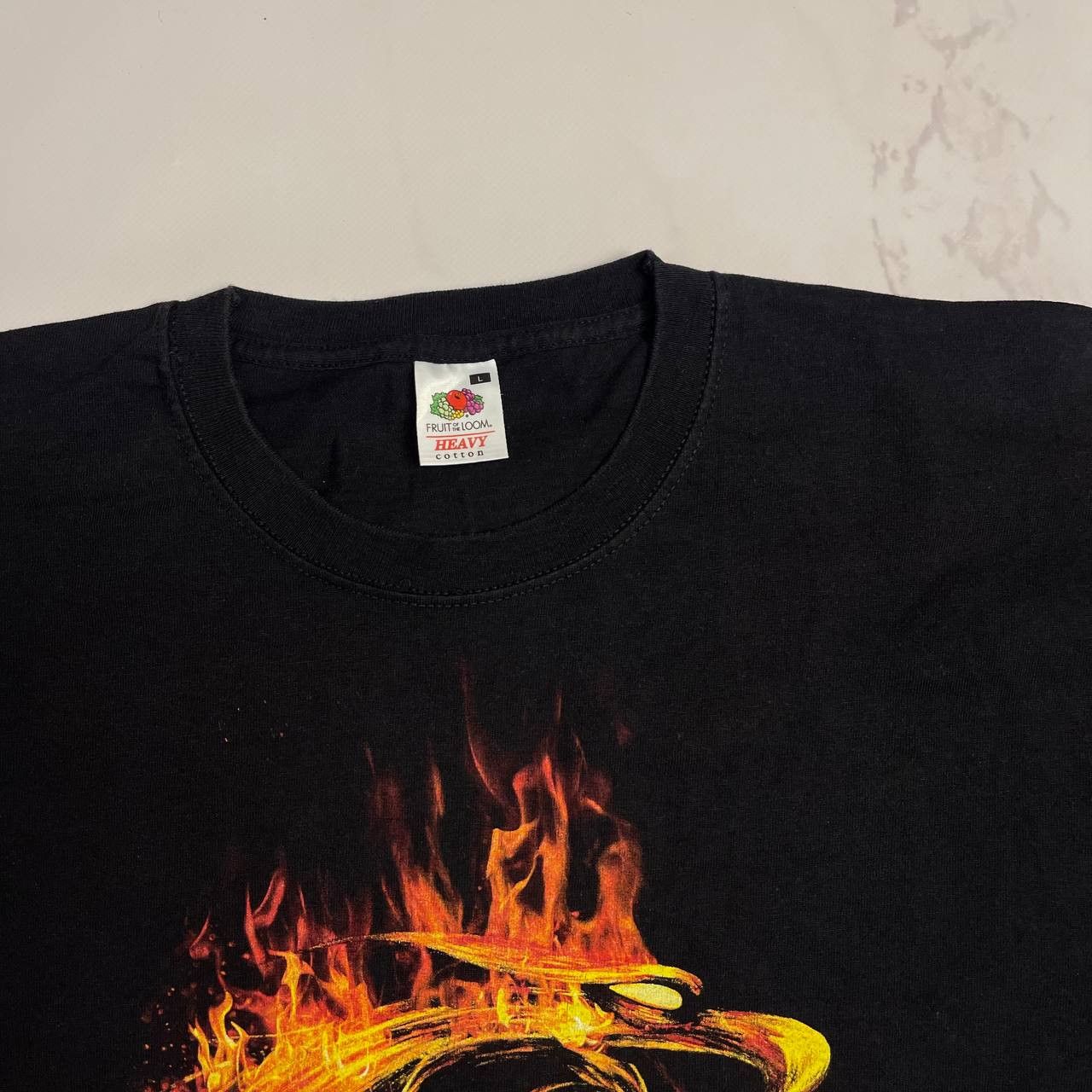 Vintage Vintage t shirt ficken liquors SZ L dragon fire Pheonix Size US L / EU 52-54 / 3 - 7 Thumbnail