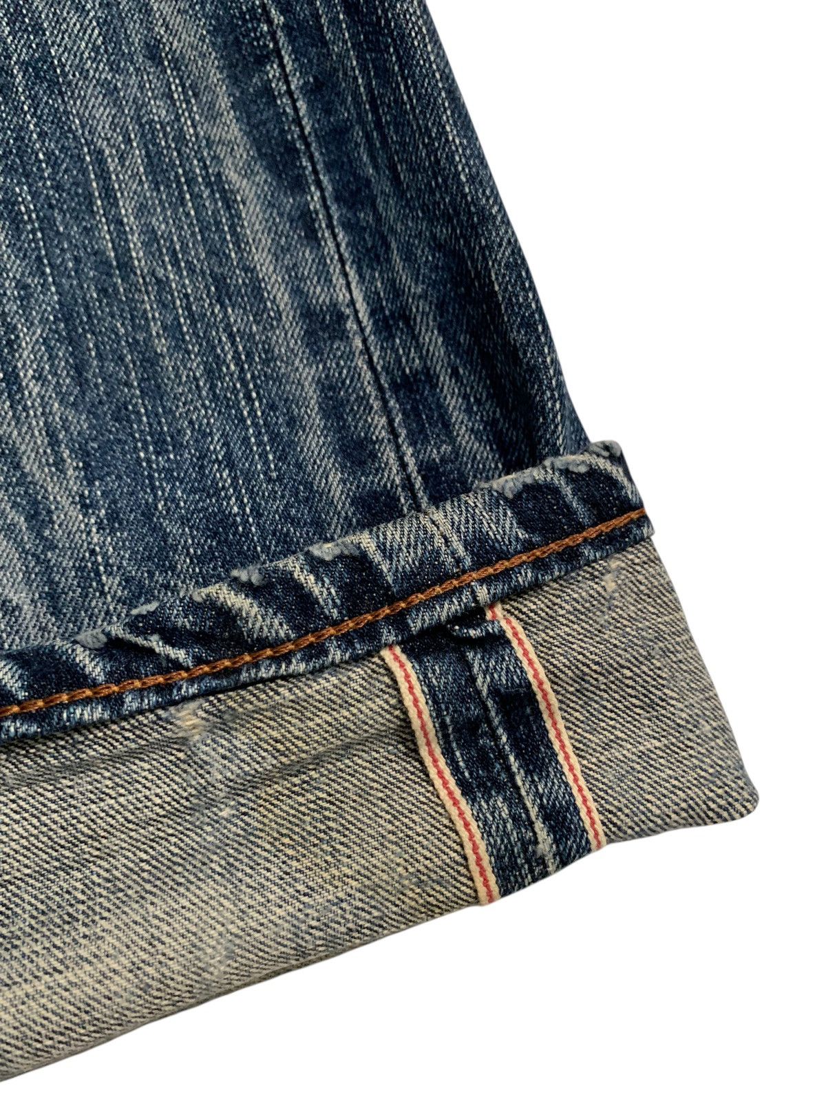 Japanese Brand VINTAGE EDWIN 505Z SELVEDGE RUSTY JAPANESE DISTRESSED DENIM Size US 35 - 6 Thumbnail