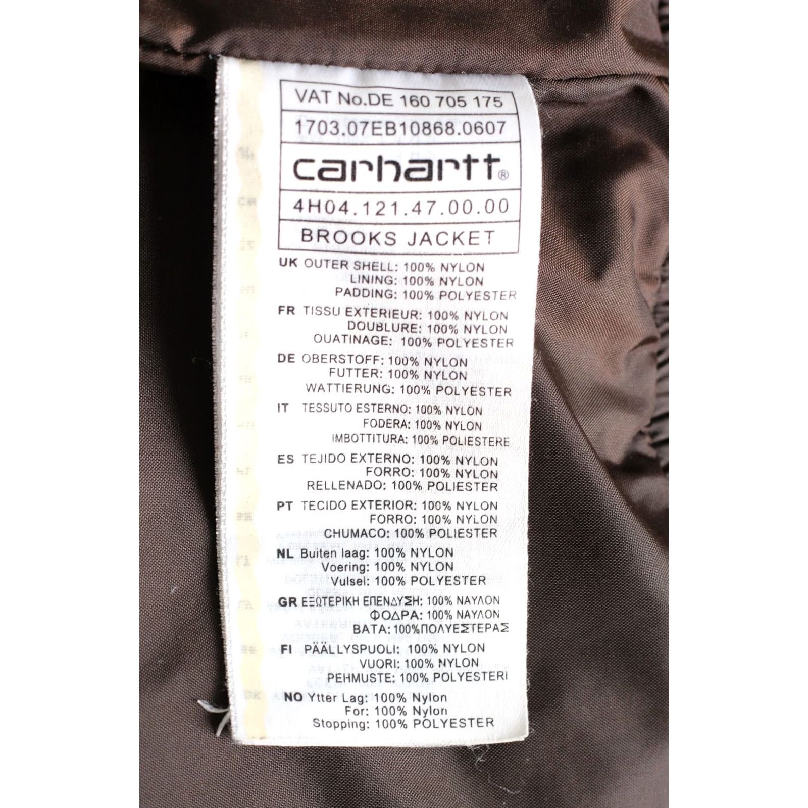 Carhartt Carhartt Brooks Jacket Mens Bomber L Padded Brown Canvas Zip Mid-Length Jacket Size US L / EU 52-54 / 3 - 7 Thumbnail