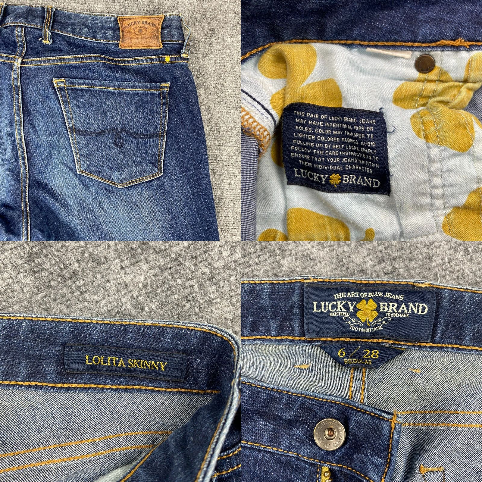Lucky Brand Lucky Brand Lolita Skinny Jeans Womens 6/28 Blue Distressed Stretch Denim Pants Jeans Size 28" / US 6 / IT 42 - 8 Thumbnail