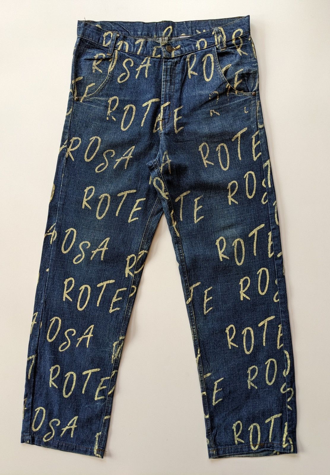 image of Archival Clothing x Avant Garde Vintage Bootleg Levi’S All Over Print Jeans in Blue, Men's (Size 33