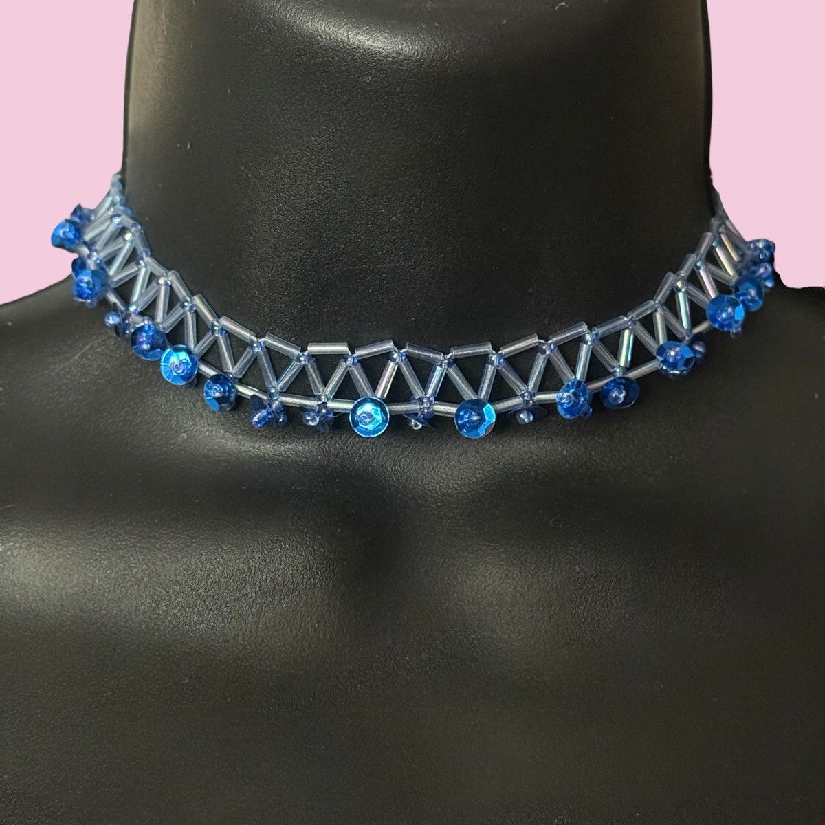 Other Blue beaded choker necklace Size ONE SIZE - 1 Thumbnail