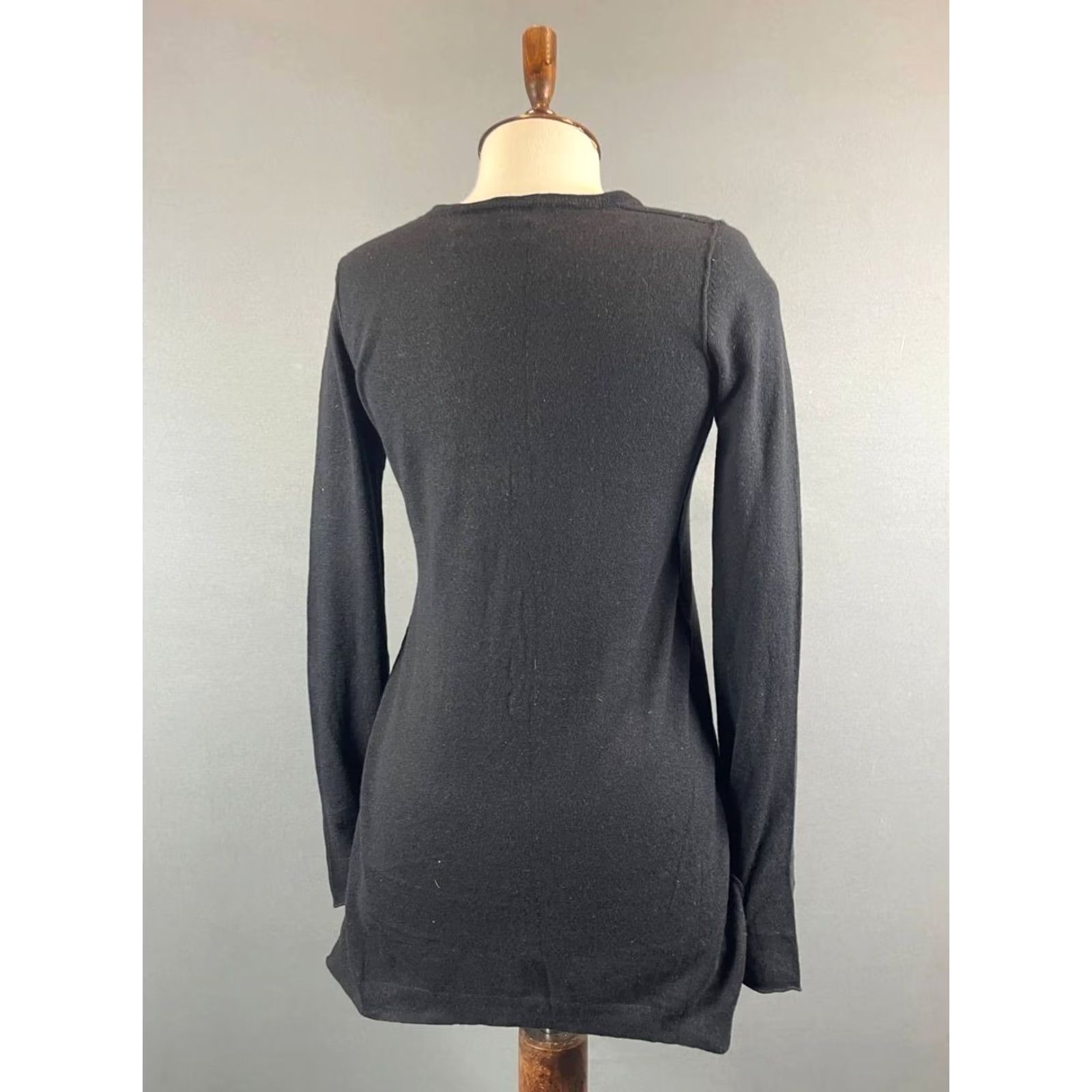 Zadig & Voltaire Zadig & Voltaire Women Top S Black Cashmere Long Sleeve Notch Neck Shirt Regular Size S / US 4 / IT 40 - 2 Thumbnail