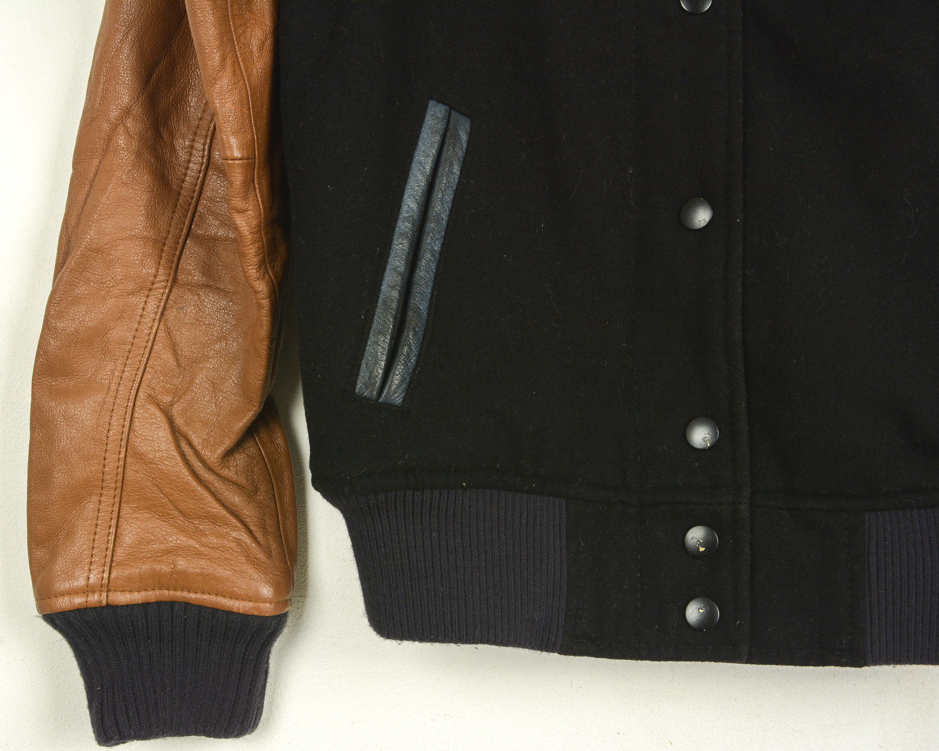 Nike NSW destroyer women XS wool jacket leather sleeves bomber Size XS / US 0-2 / IT 36-38 - 3 Thumbnail