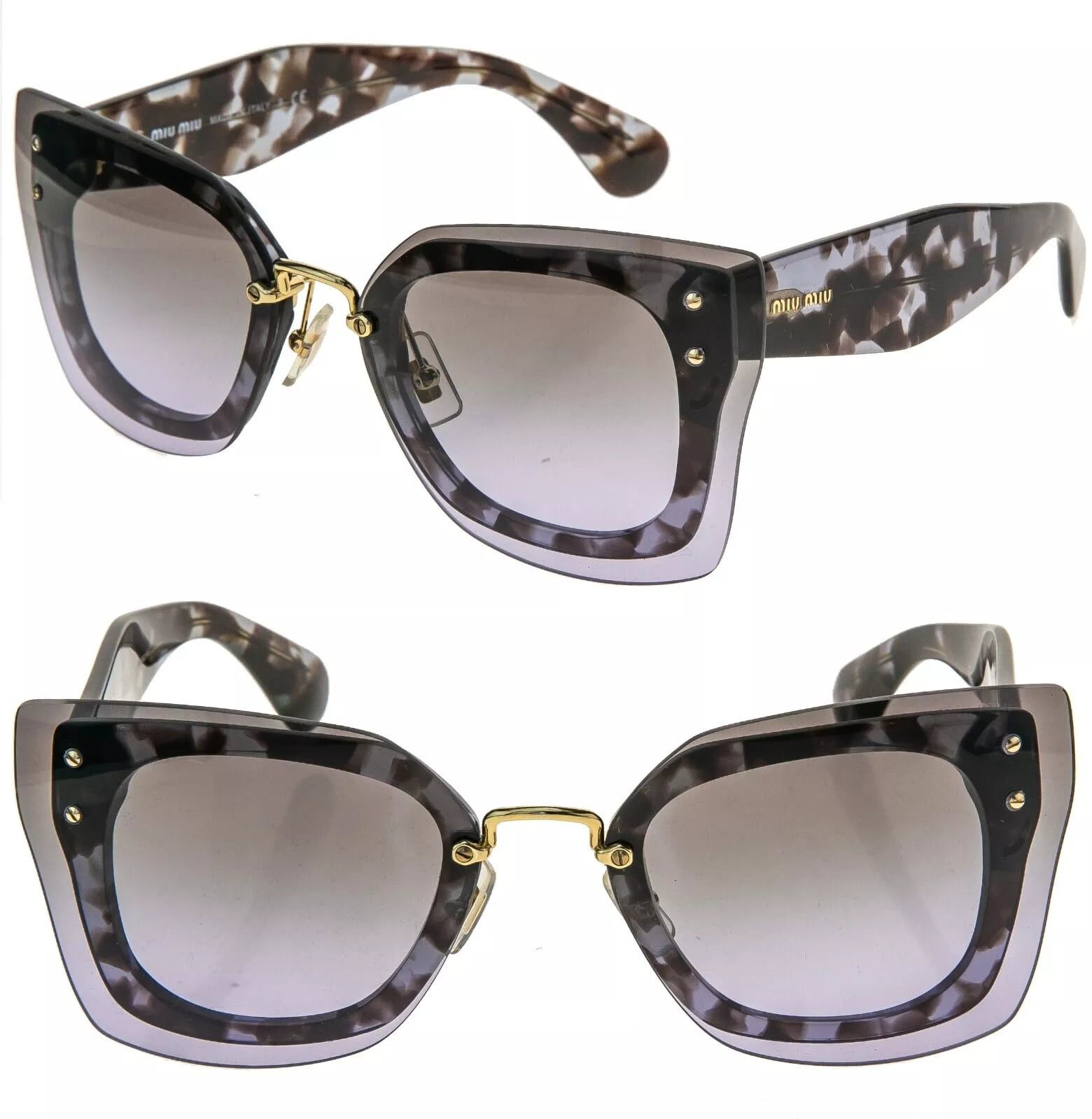 Miu Miu MIU MIU REVEAL 04R Shield Square Runway Sunglasses MU04RS Size ONE SIZE - 1 Thumbnail