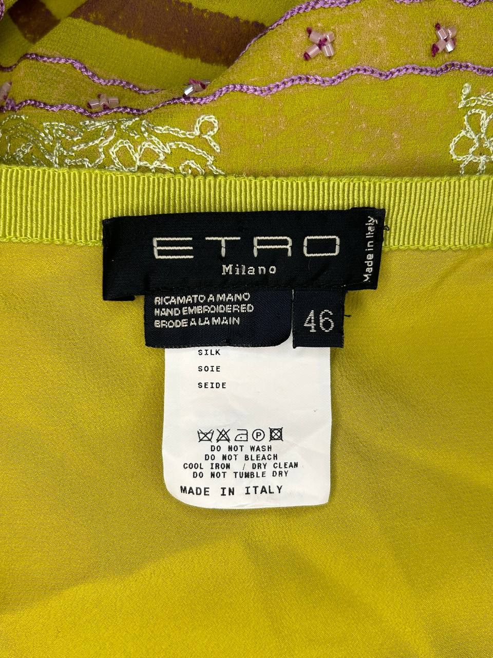 Etro Etro Hand Embroidered Silk Skirt (1490) Size 32" / US 10 / IT 46 - 8 Thumbnail