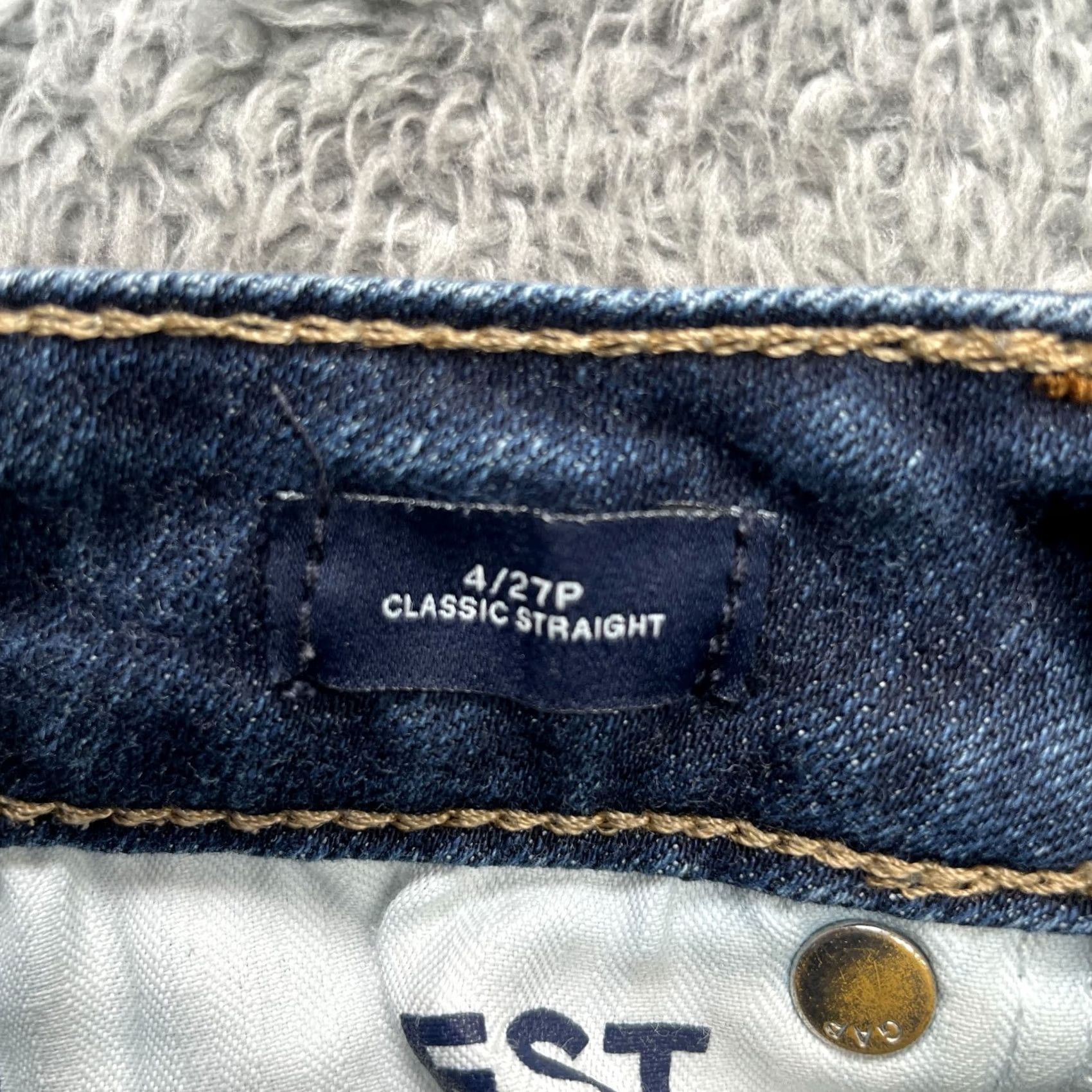 Gap Gap 1969 Jeans Womens 4 Petite Blue Straight Leg Denim Cotton Stretch 5-Pocket Womens Pants XS-XL Size 27" / US 4 / IT 40 - 4 Thumbnail
