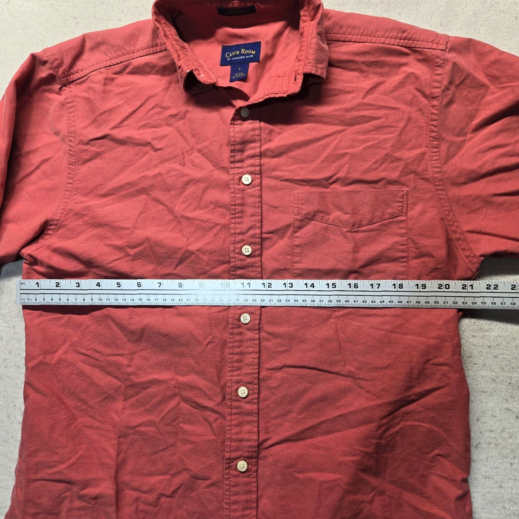 Club Room Club Room Shirt Men Adult Size S Red Solid Button-Up Long Sleeve Casual Button-Down Collar Button-Up Shirt Mens Size US S / EU 44-46 / 1 - 4 Thumbnail