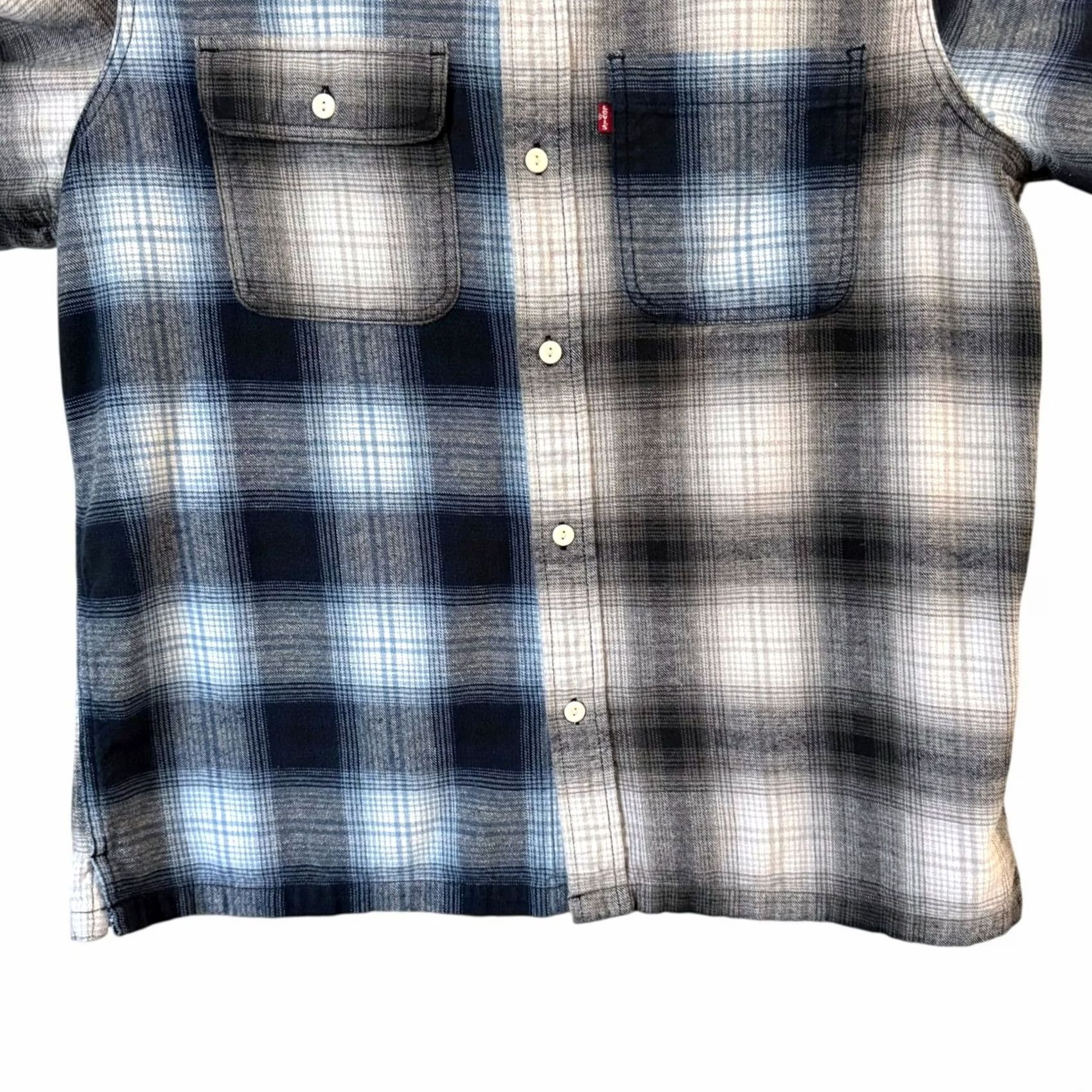 Levi's Levi's Plaid Button-Up L/S Flannel Shirt Multicolor Men's Large 100% Cotton Regular Navy/Blue City Classic Western Pockets Mens Size US L / EU 52-54 / 3 - 7 Thumbnail