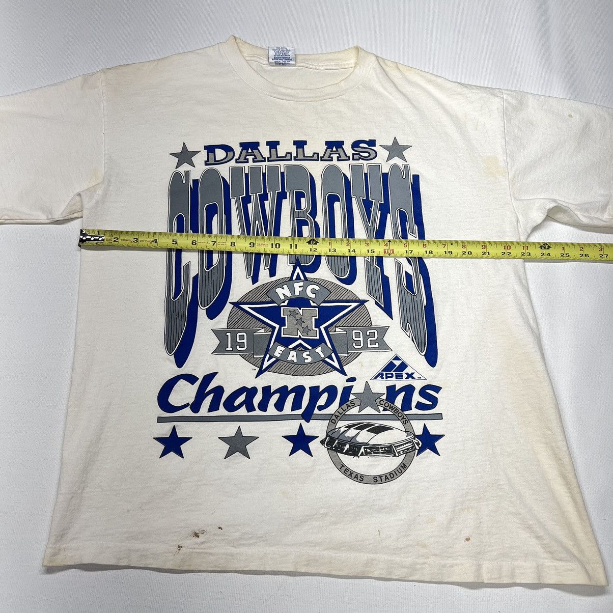 Apex One × Vintage VTG Dallas Cowboys Tee Shirt White Champions 90s NFL Size US L / EU 52-54 / 3 - 21 Thumbnail